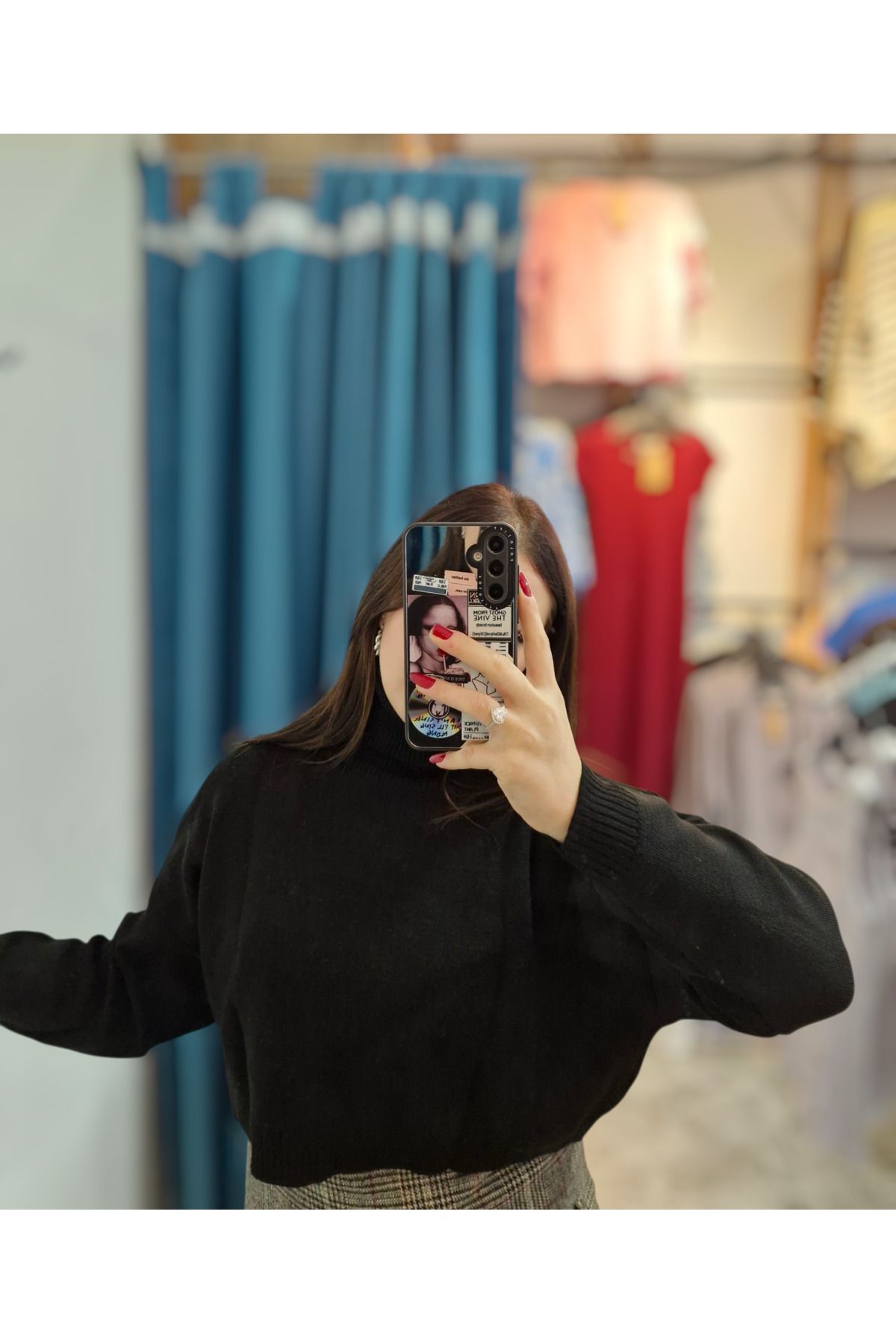Bluebutik Siyah crop kazak