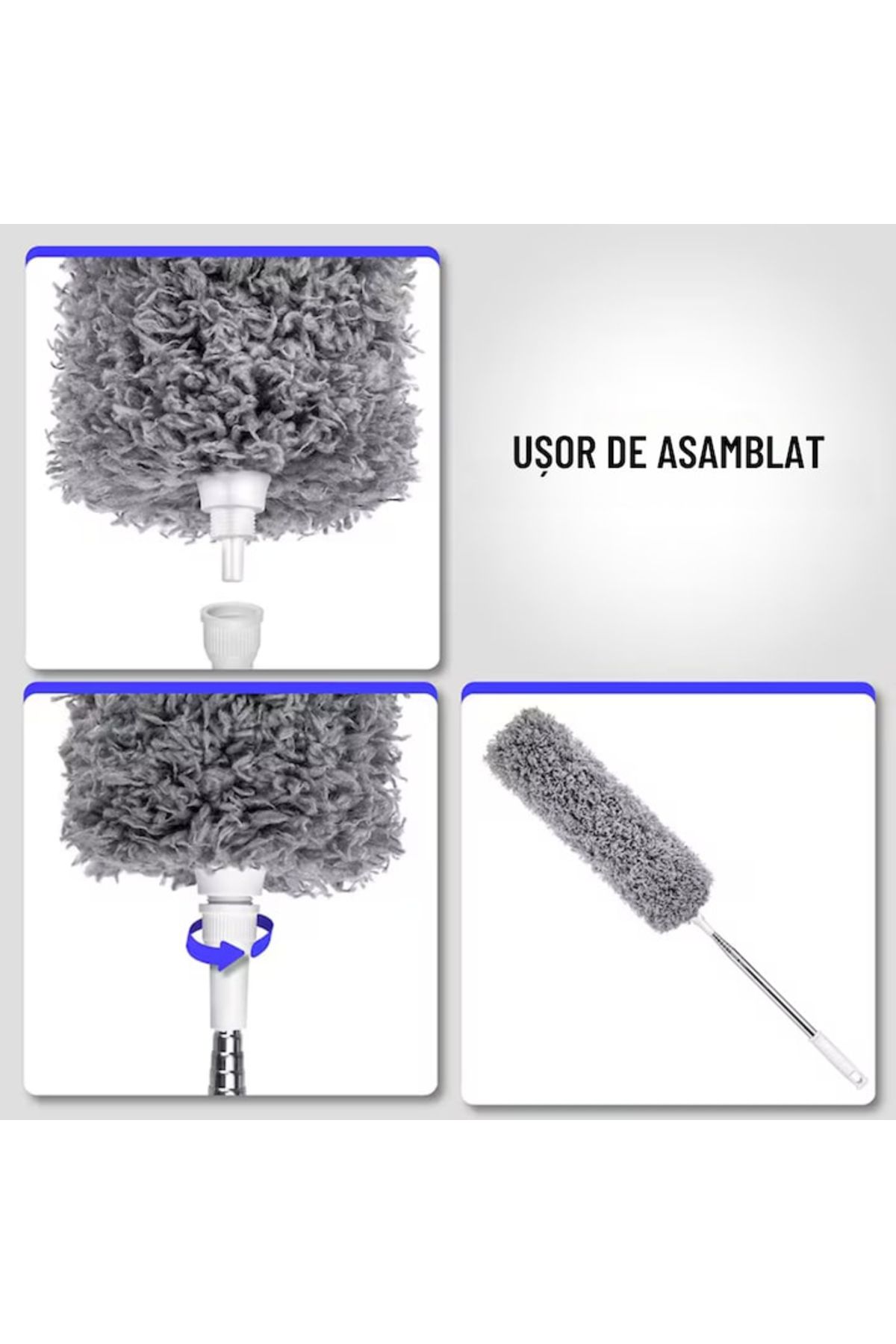 varioshop-VarioShop® dust brush/pad, Extendable handle up to 250 cm, For hard-to-reach areas, 3