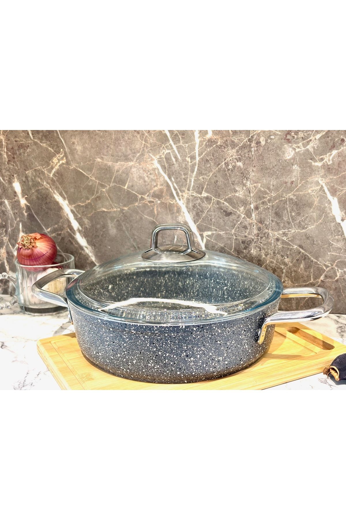 Elvira Granit 3 Parça Tava Set-siyah