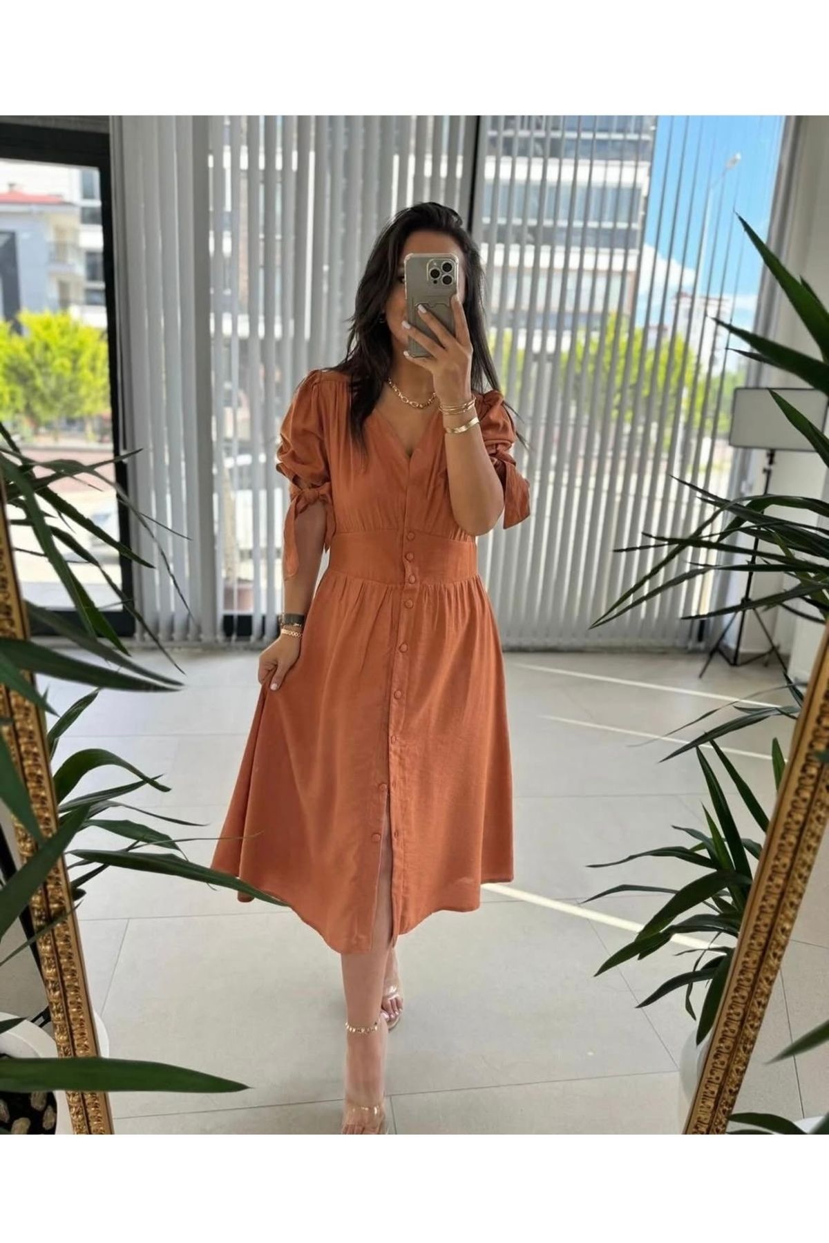 Butik Emsabutik Yazlık Keten Elbise