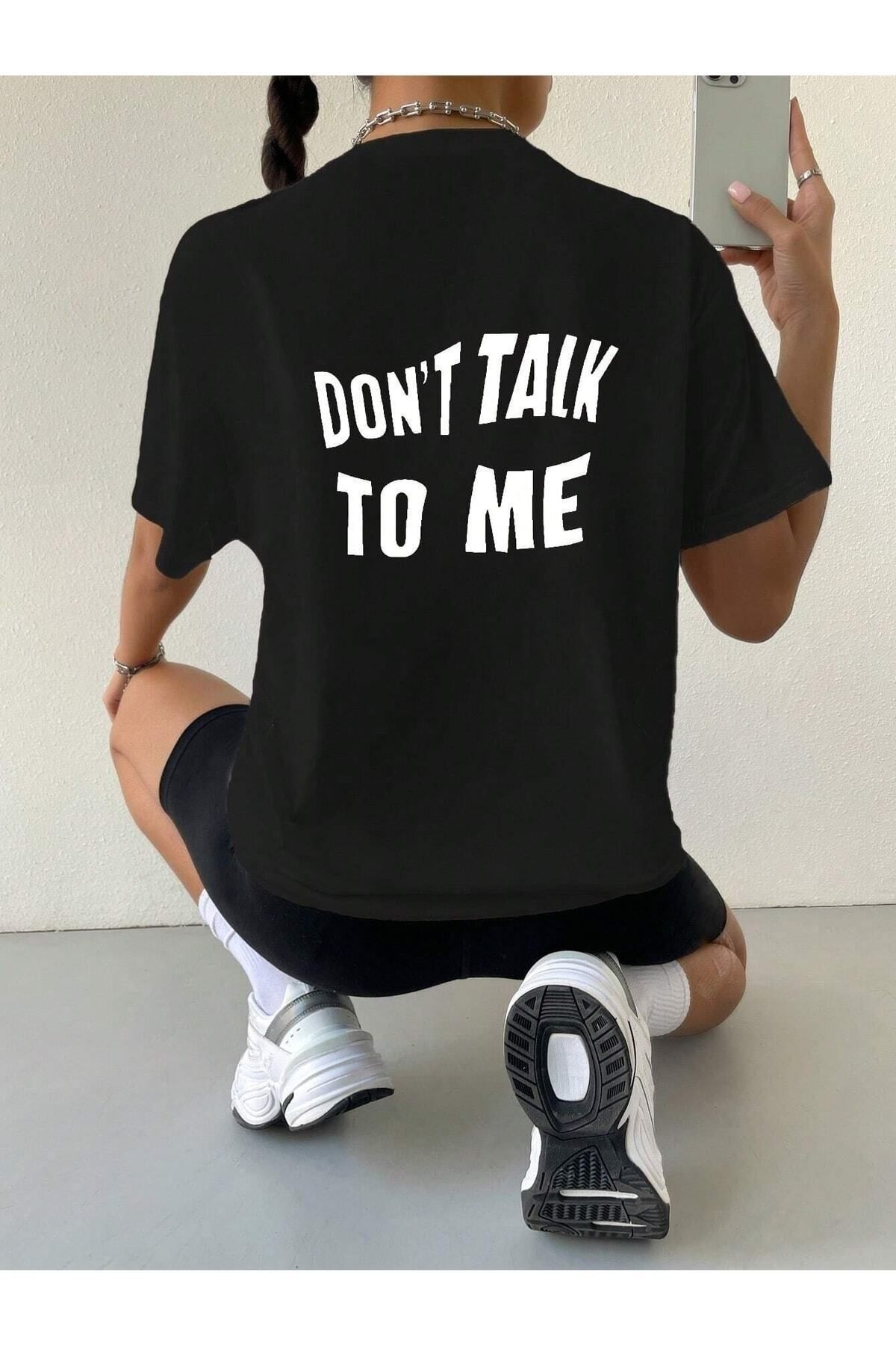Hunors Sportswear & Company Dont Talk Baskılı Kadın / Kız Oversize Salas T-shirt Boyfriend