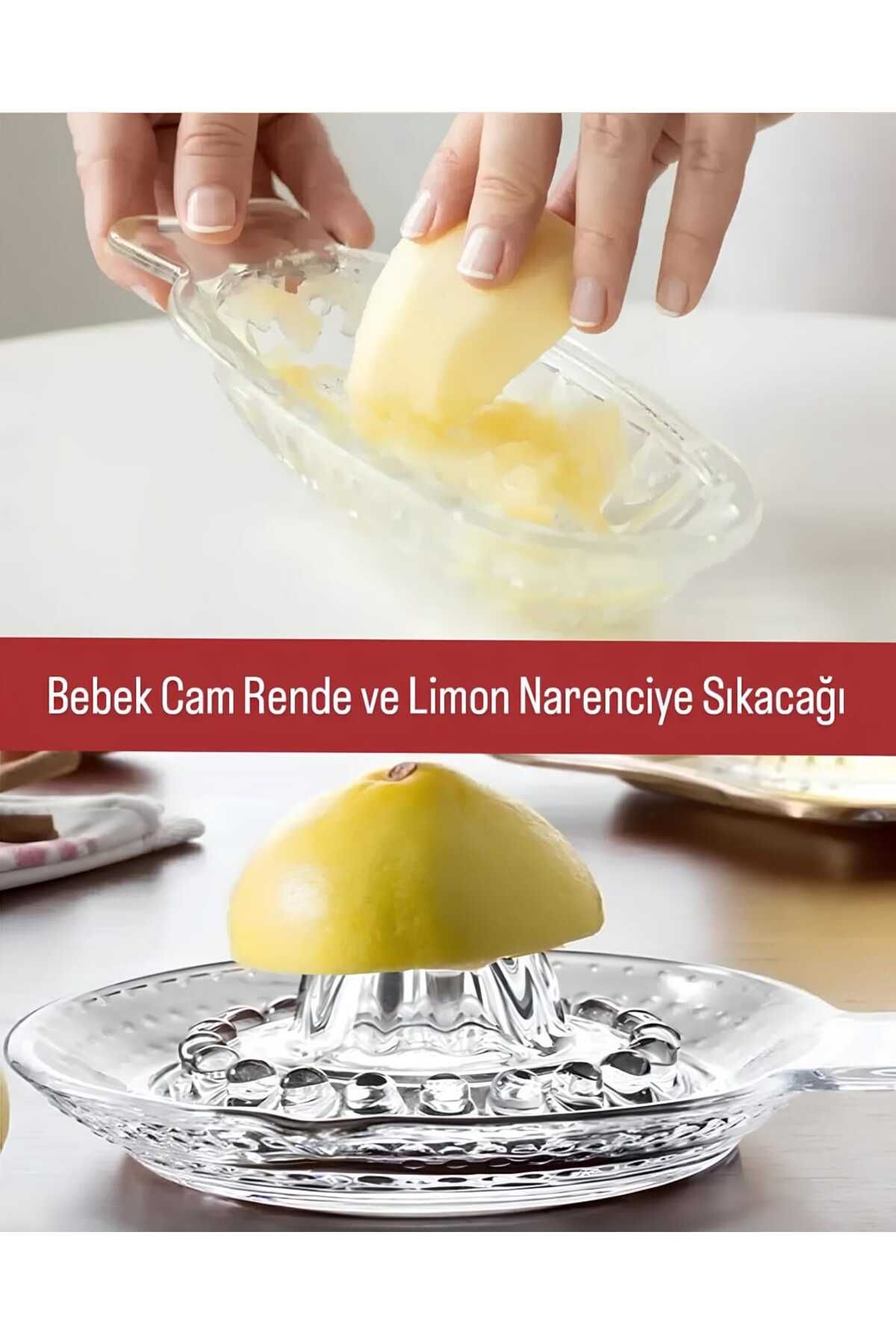 MorPort Bebekler için Ek Gıda Limon ve Narenciye Sıkacağı ve Cam Elma Rendesi 2'li Set