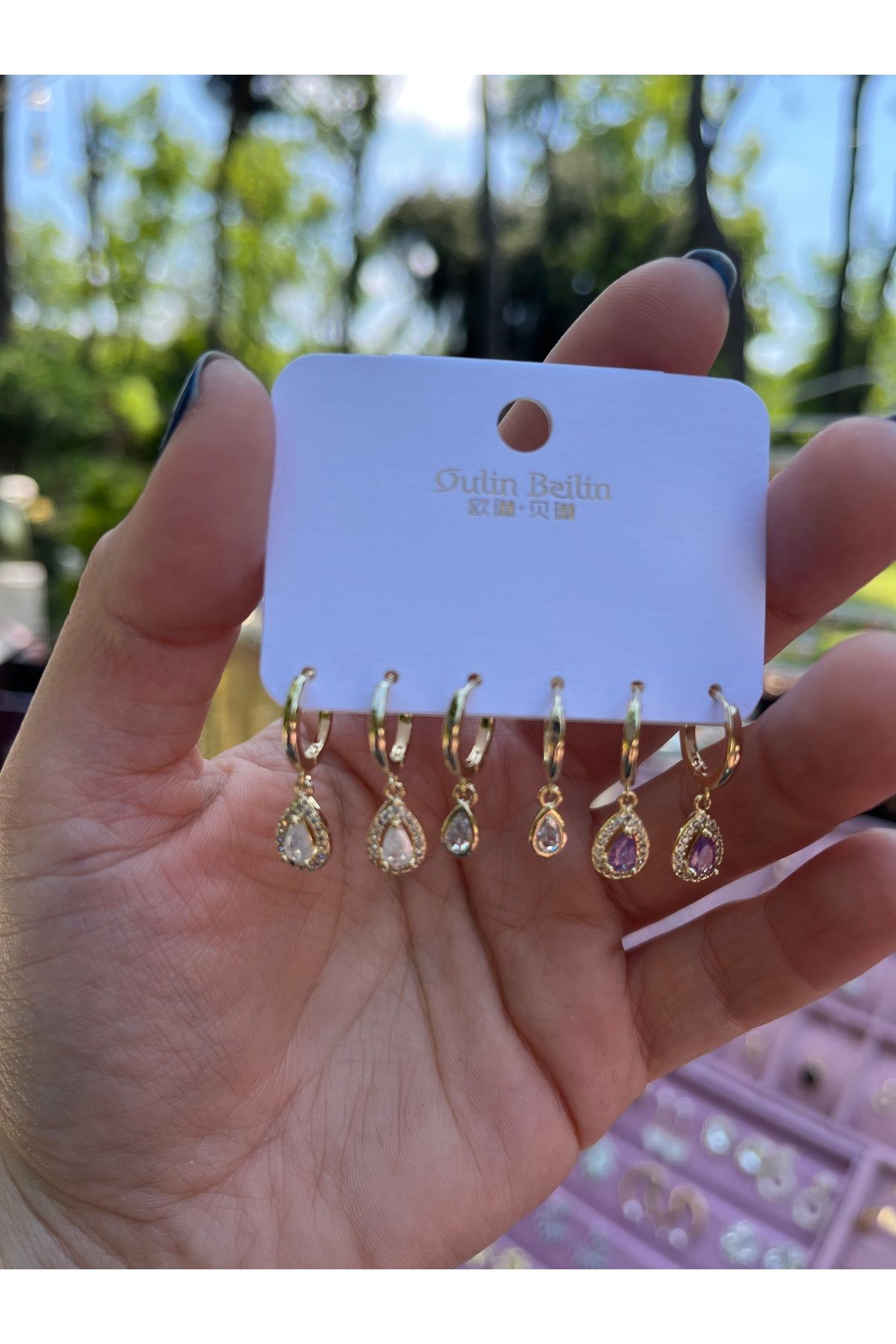 nergis collection Kadın 925 ayar 6 lı Set Küpe