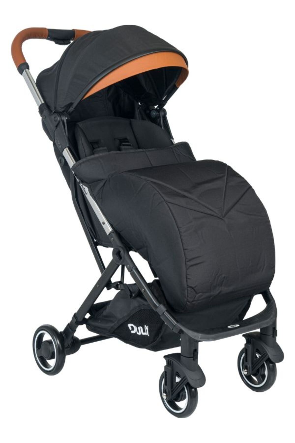 Duux Dubai Kolay Katlanabilen Tam Yatarlı Ayak Örtülü Çekmek Kollu Kabin Bebek Arabası Gri fotoğrafı 2 (önizleme)