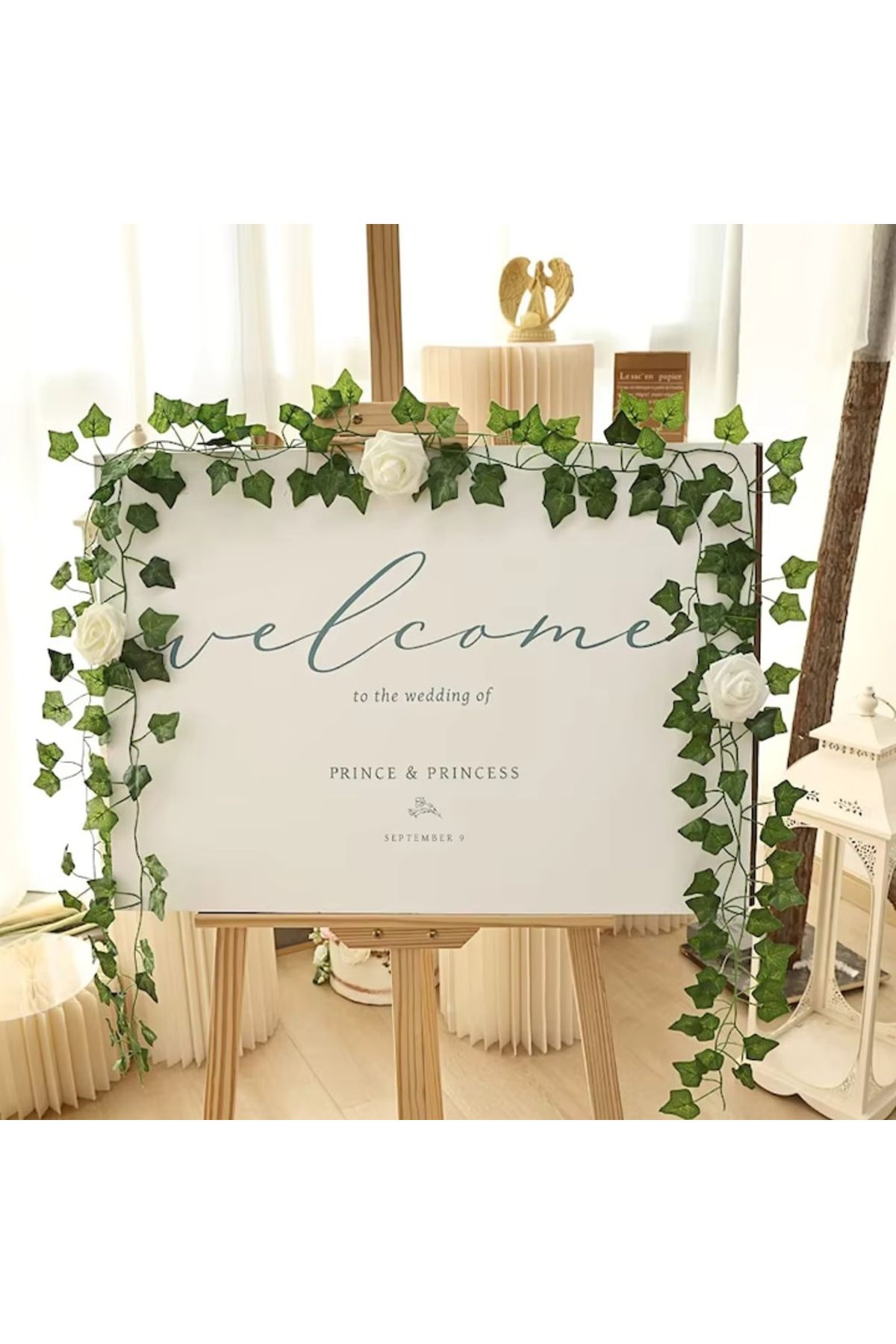 varioshop-Set of 6 decorative garlands VarioShop®, Artificial Ivy Model, 81 Leaves/Branch, Length 12.6m, I 6