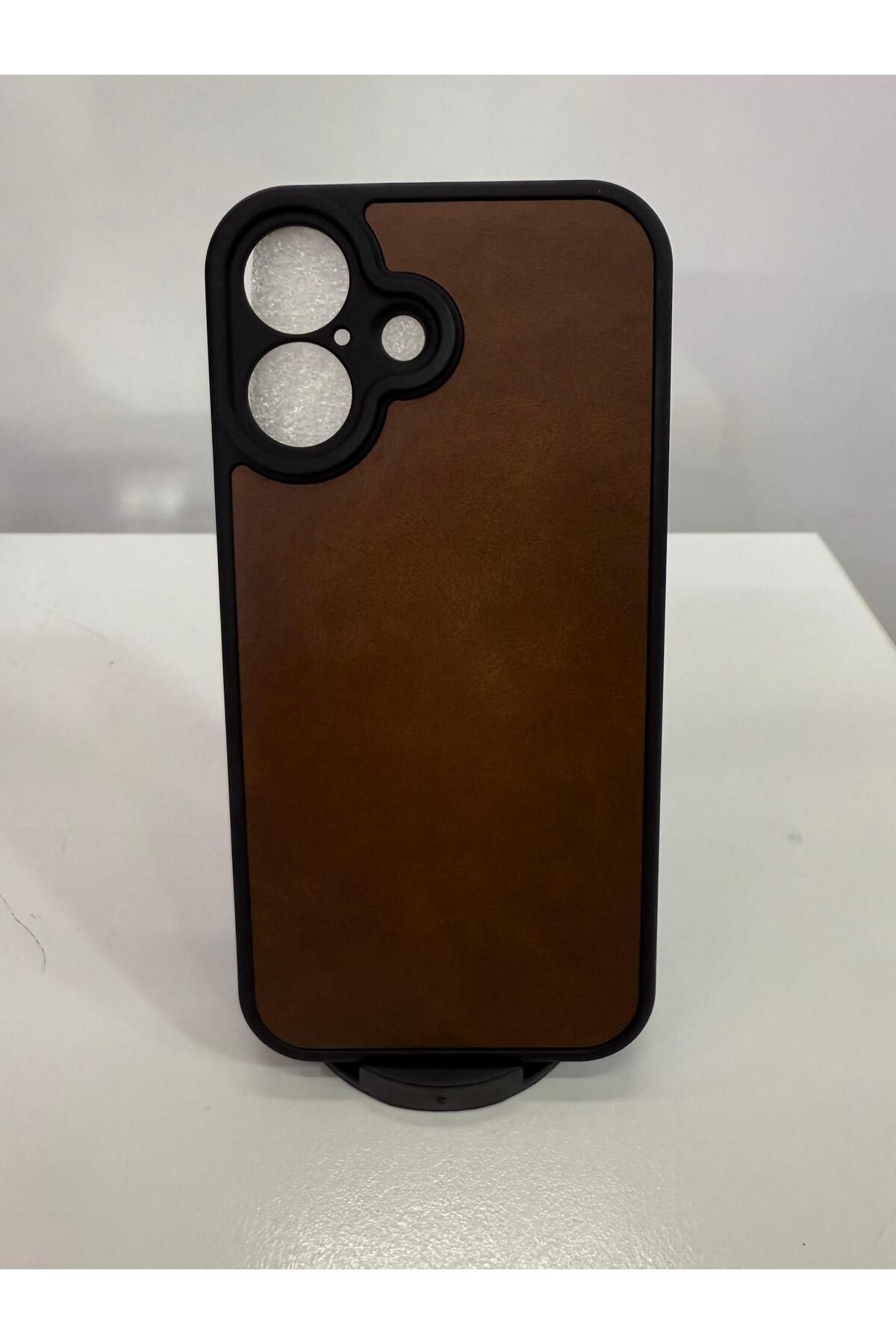 İnci İphone 16 deri silikonlu kılıf