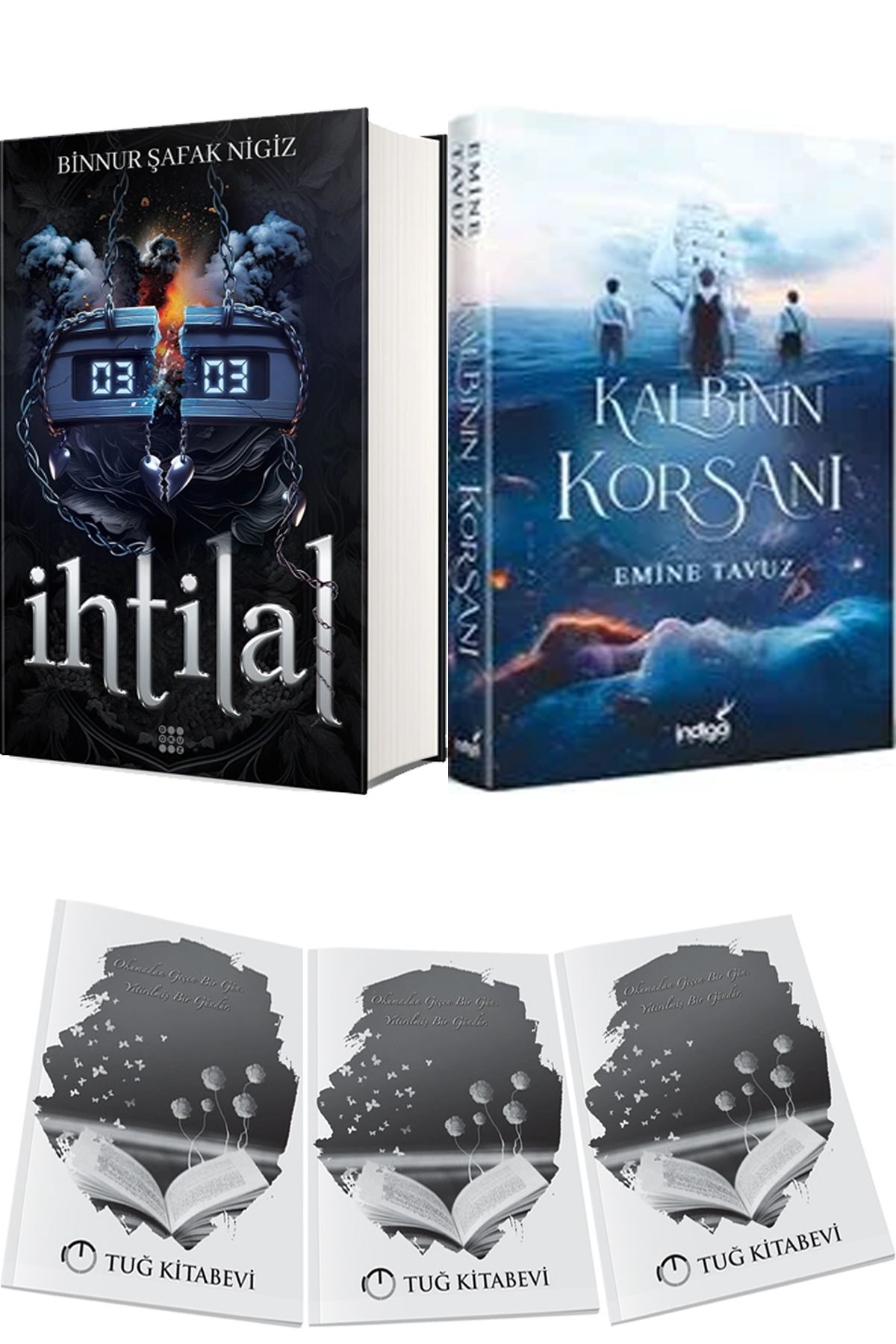 Dokuz Yayınları İhtilal 2 Zede Ciltli ve Kalbinin Korsanı Ciltli + Hediyeli