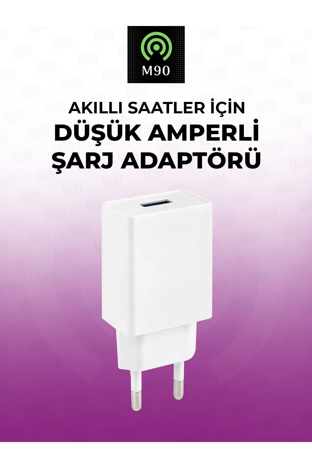 M90 Yeni Nesil Düşük Amper Akıllı Saat ve Akıllı Çocuk Saati Uyumlu Şarj Adaptörü