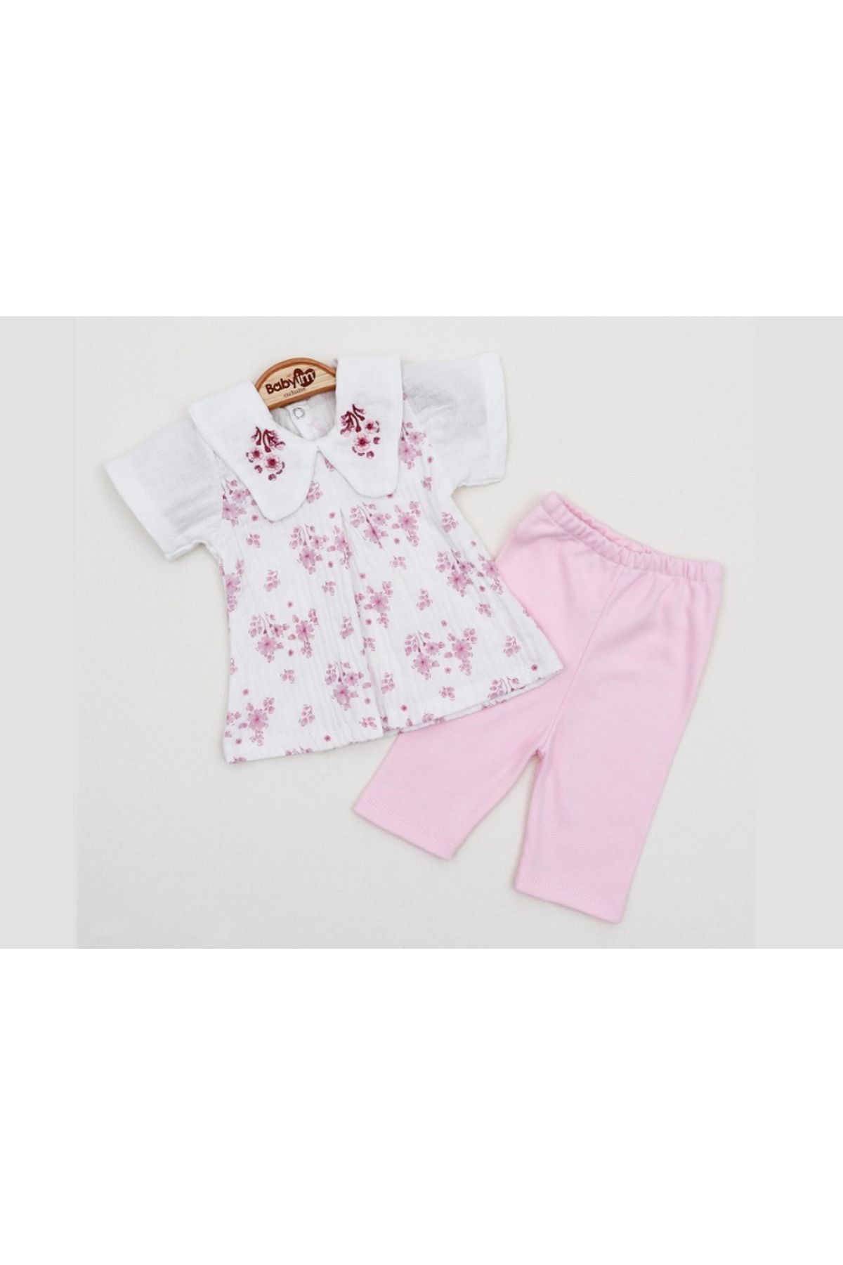 Babyim Kiz Bebek Için Müslin 2 Li Takim Elbise