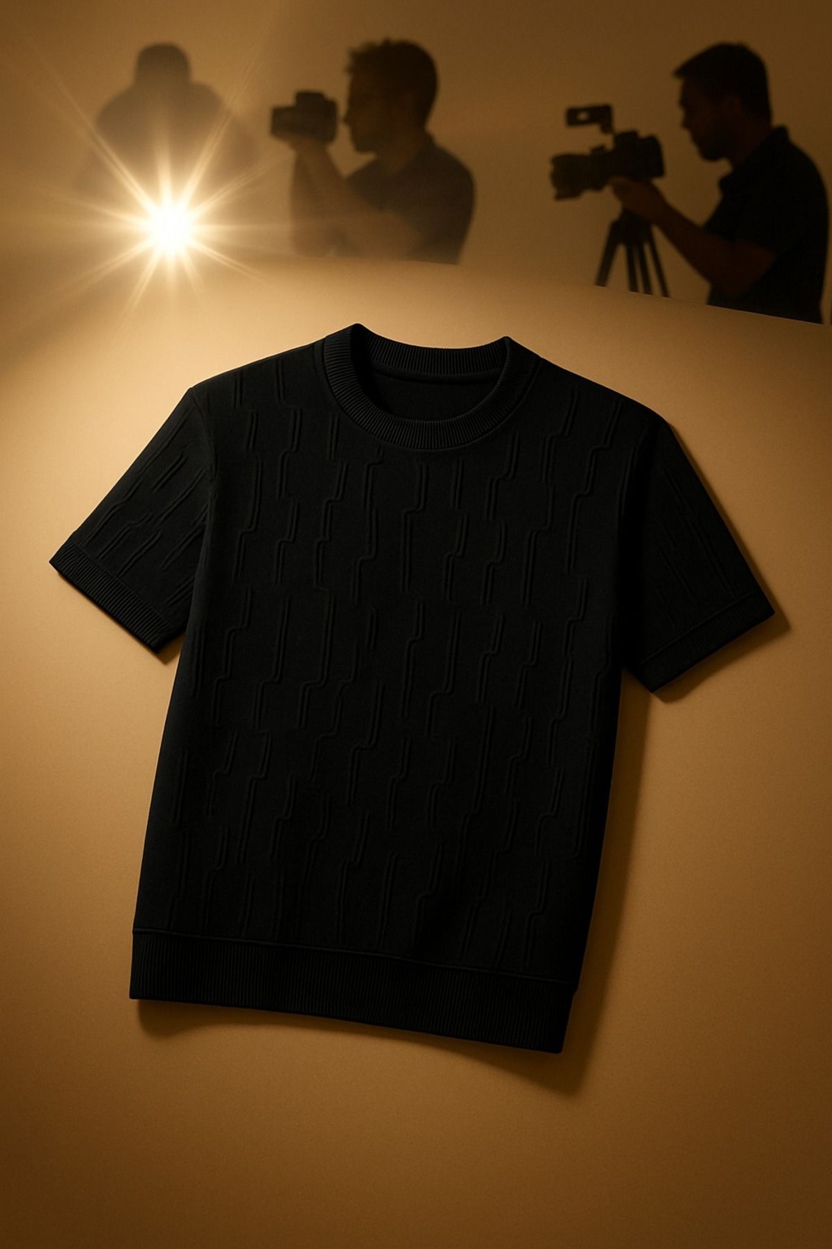 LC Waikiki Çizgili Desenli Modern Tasarım Yazlık Bisiklet Yaka Kısa Kollu Erkek Triko Tişört - T-shirt