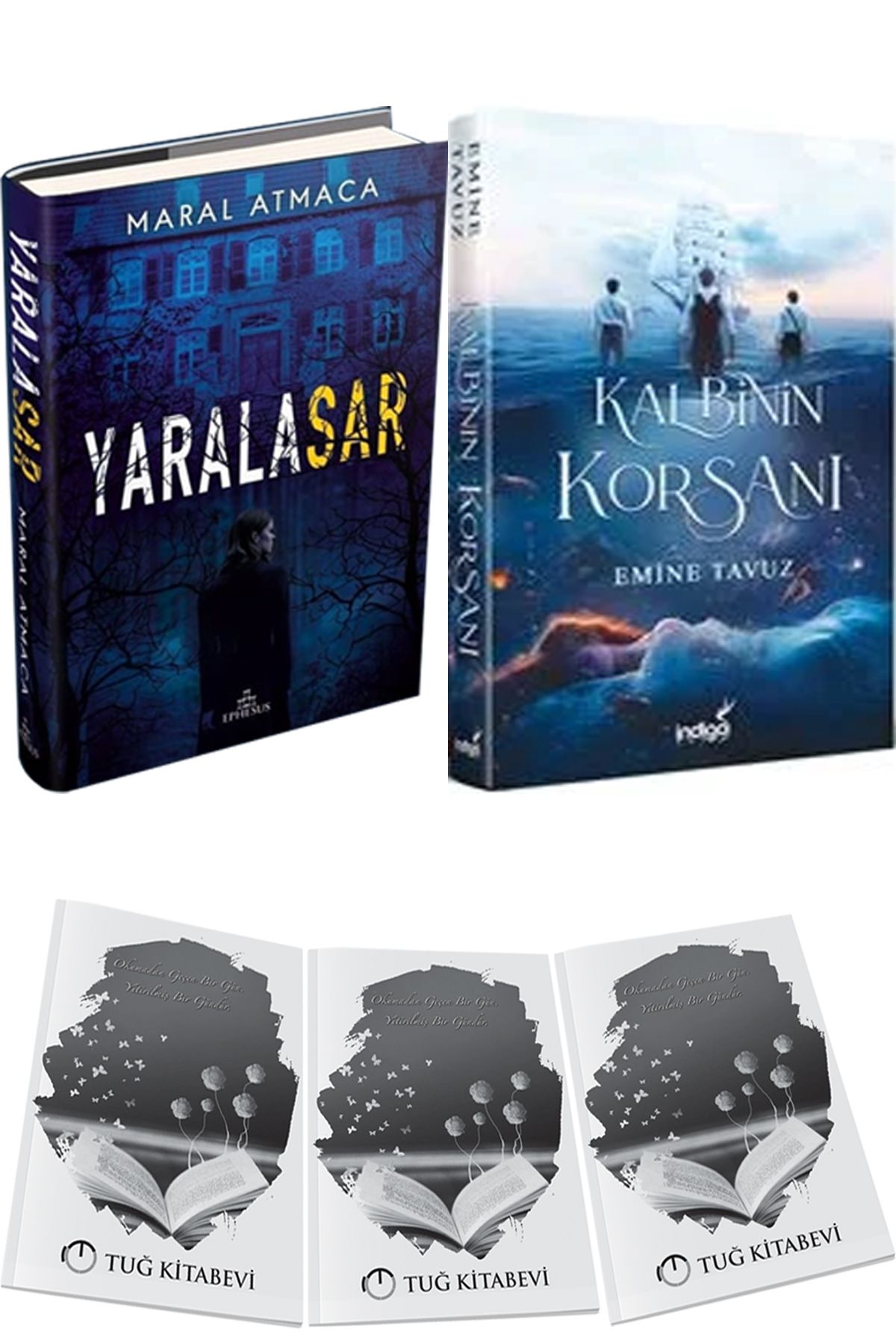 Ephesus Yayınları Yaralasar 1 Ciltli ve Kalbinin Korsanı Ciltli + Hediyeli