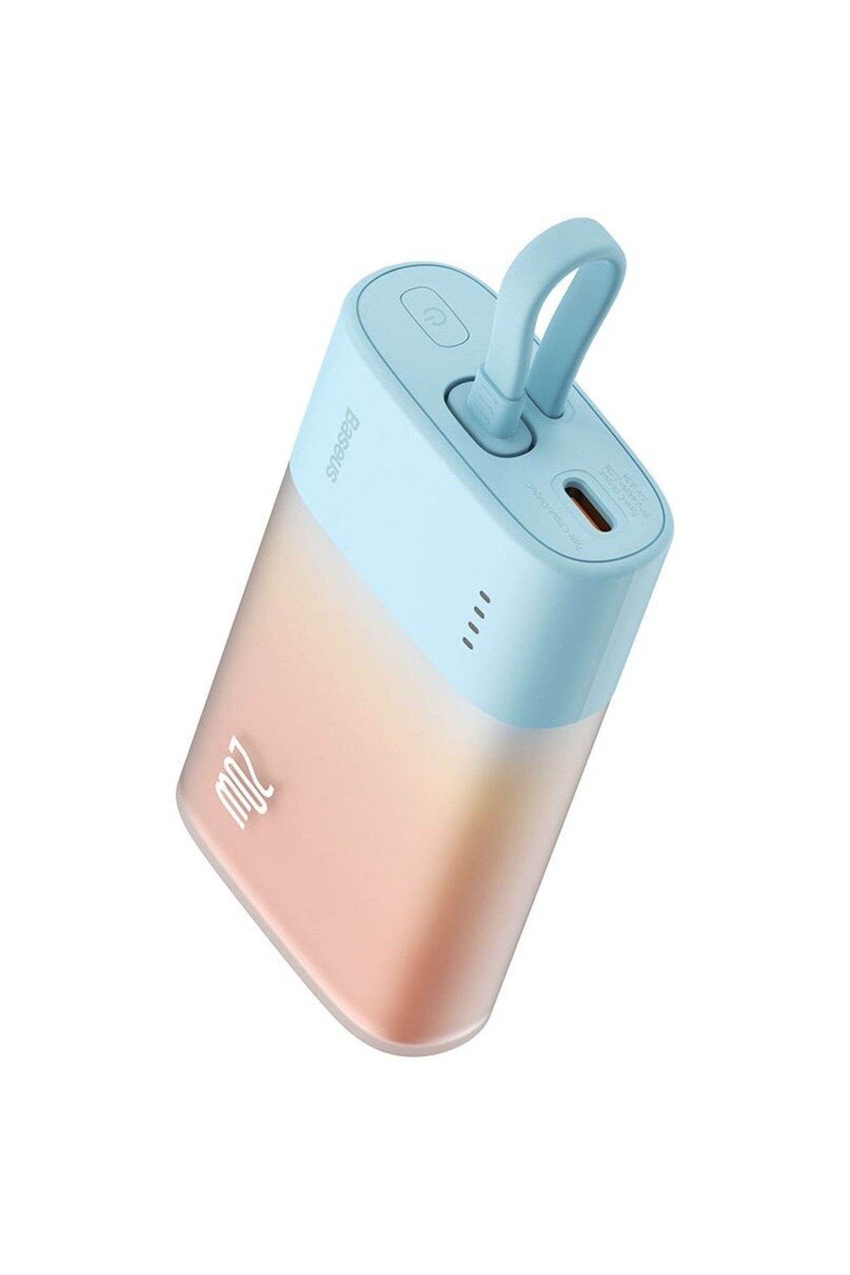 Baseus-Baseus Popsicle external battery 5200 mAh, 20W, USB-C, built-in cable, Orange 5