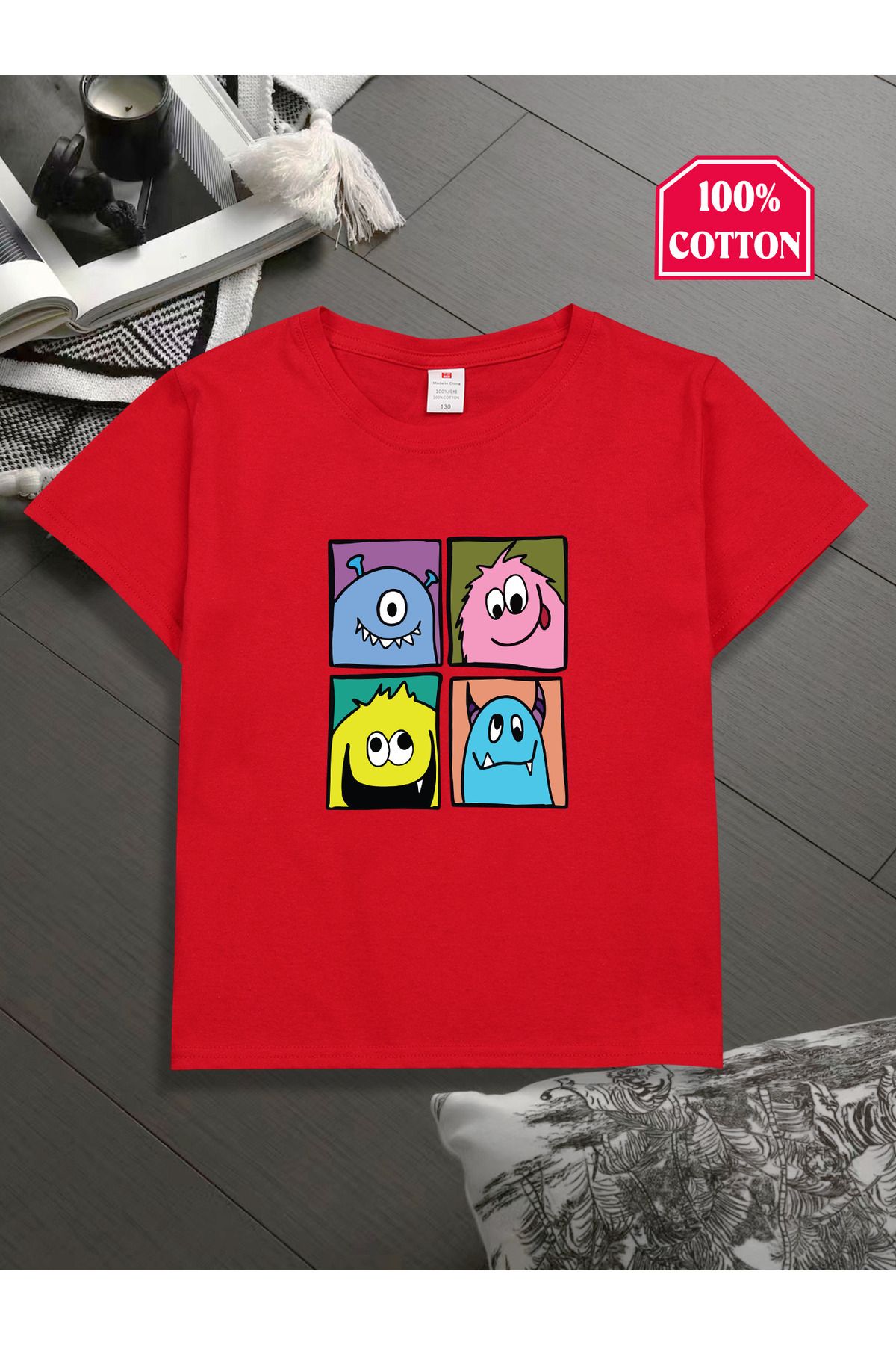 uyguntarz Çocuk Canavarlar Baskılı Tasarım Tshirt