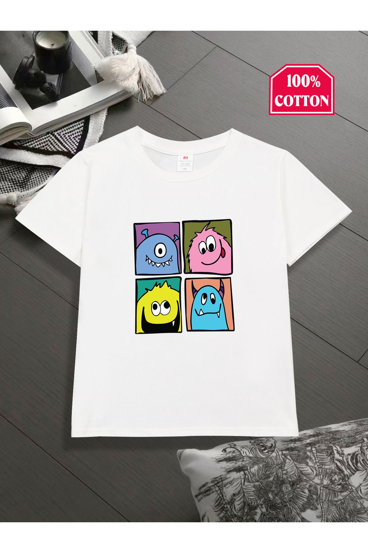 uyguntarz Çocuk Canavarlar Baskılı Tasarım Tshirt