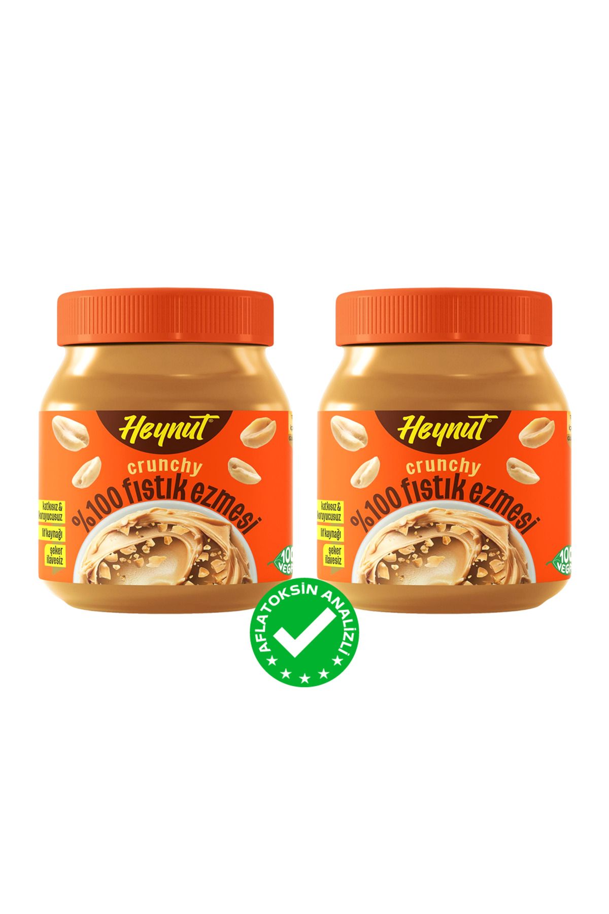 HEYNUT %100 Fıstık Ezmesi Crunchy 350g X 2 Adet