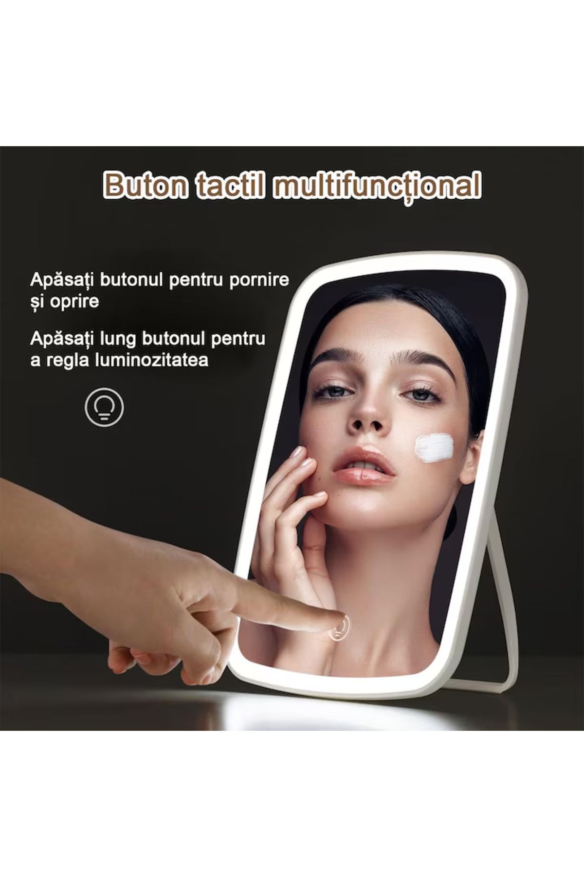 varioshop-VarioShop® makeup mirror, with built-in LED lighting, cold and warm light, slim design, 5