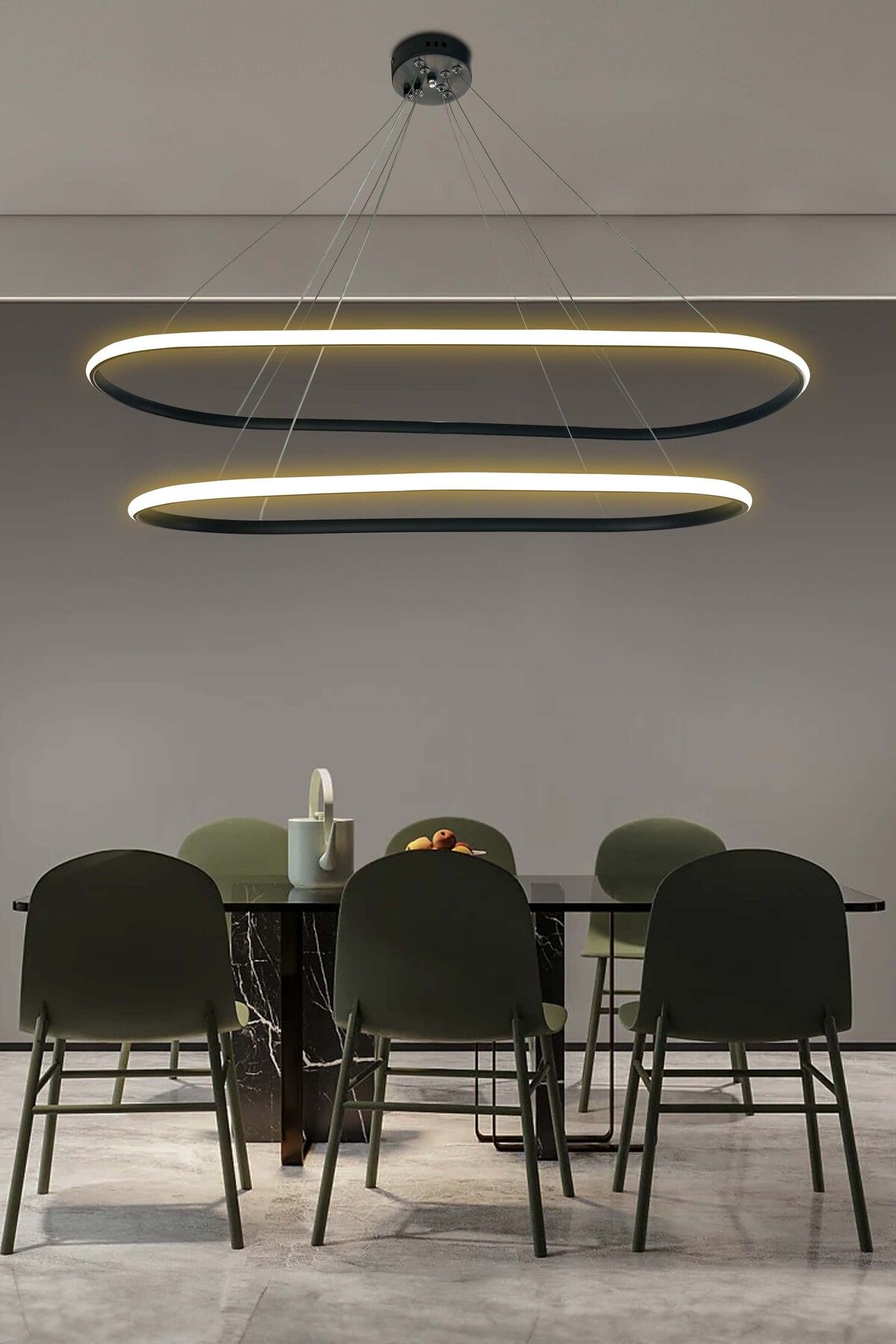 RSCOLLECTIONS Gece Modern Led Aydınlatmalı Ev & Ofis Avizesi