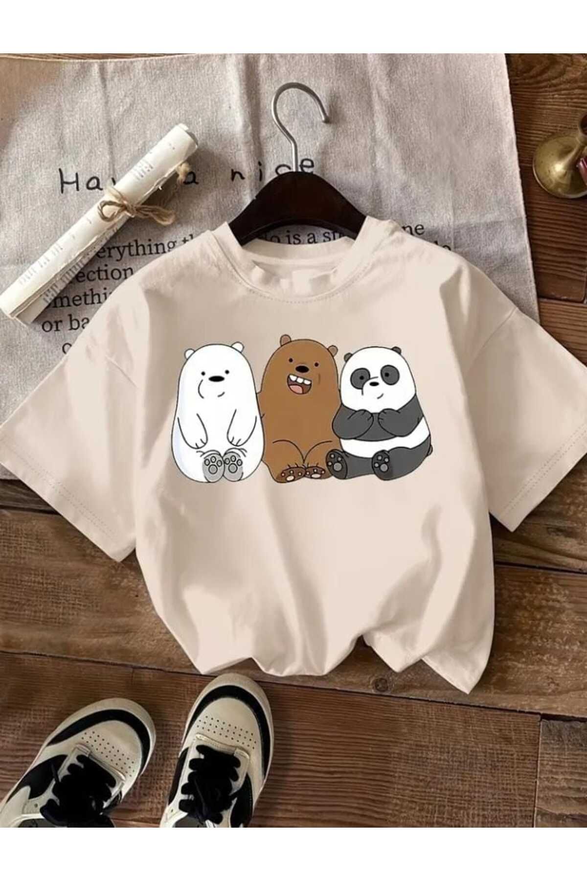 TekTarzz Unisex Sevimli Arkadaş Panda Baskı Tasarımlı Trend Tshirt
