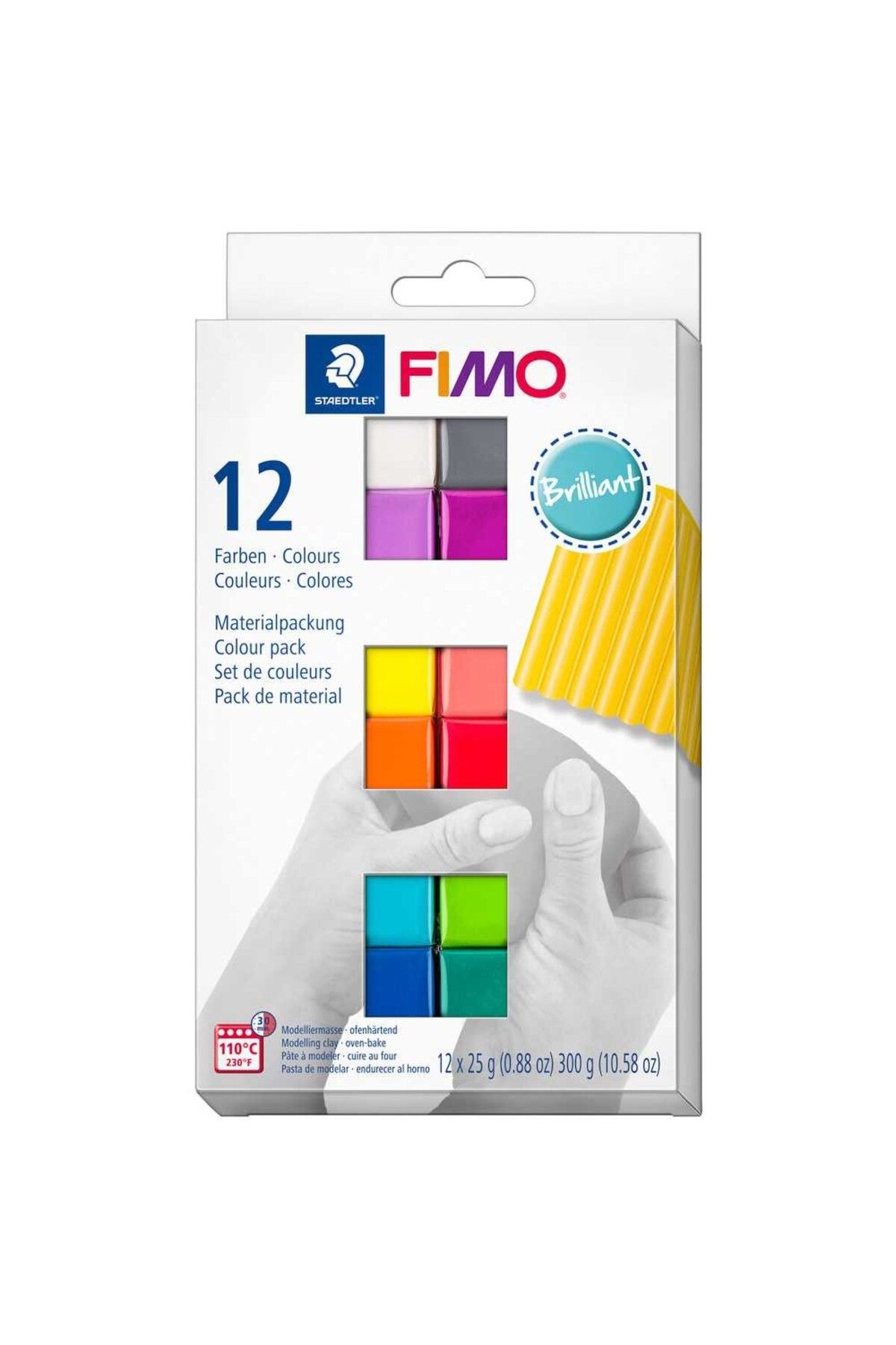 Bafimo-FIMO Soft modeling clay, set of 12 colors 300g, brilliant 1