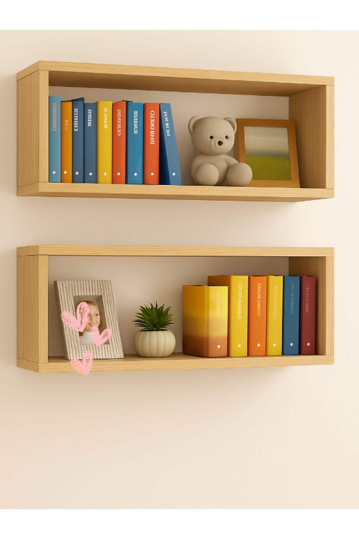 shop artisan 2'li duvar kitaplık