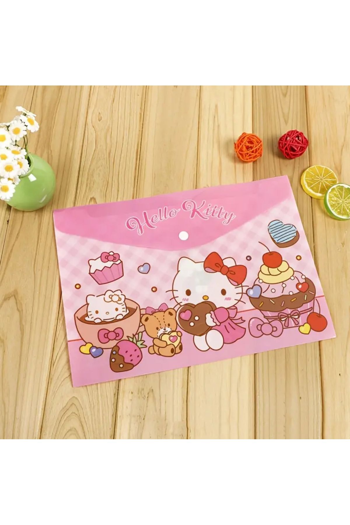So Iconic Sanrio Hello Kitty Şeffaf A4 Zarf Dosya & Pom Pom Purin Şeffaf Kalem Kutusu