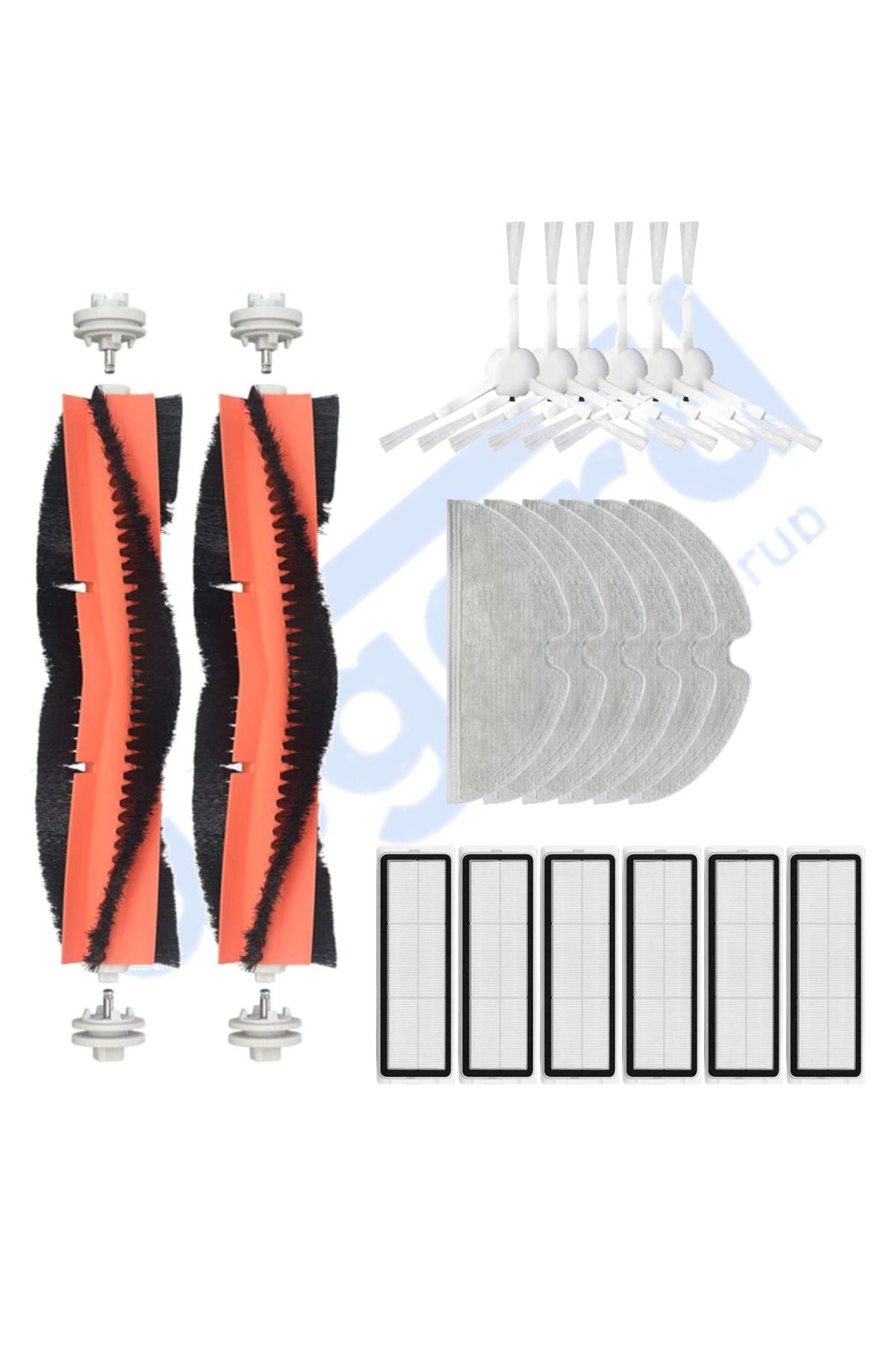 Asgard Grup Xiaomi 1C,2C,Mop 2 Uyumlu 2 Ana Fırça 6 Yan Fırça 6 Filtre 6 Mop