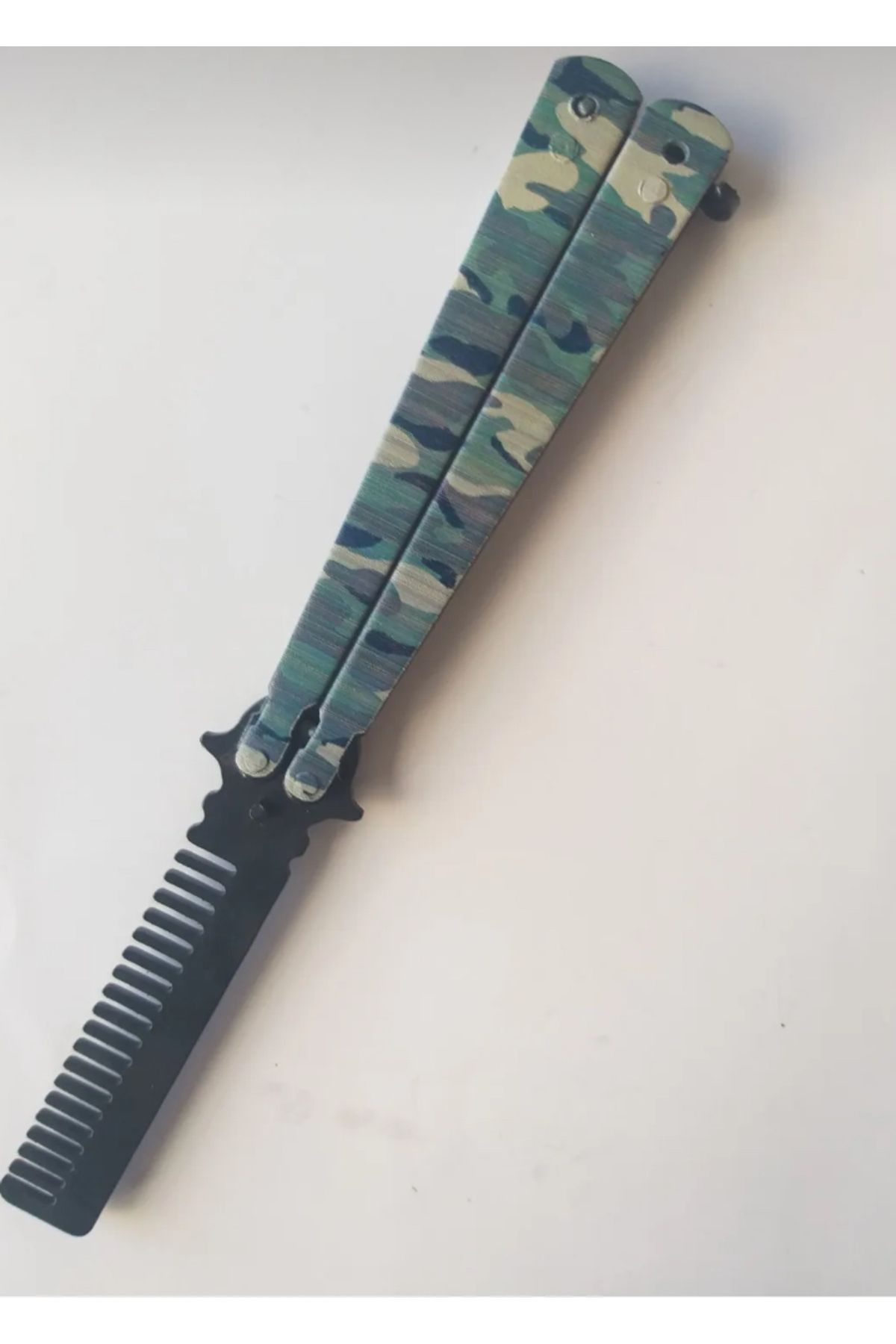 TARIK EXPRESS 21 Cm Metal Kamuflaj Kelebek Tarak Keskin Değildir
