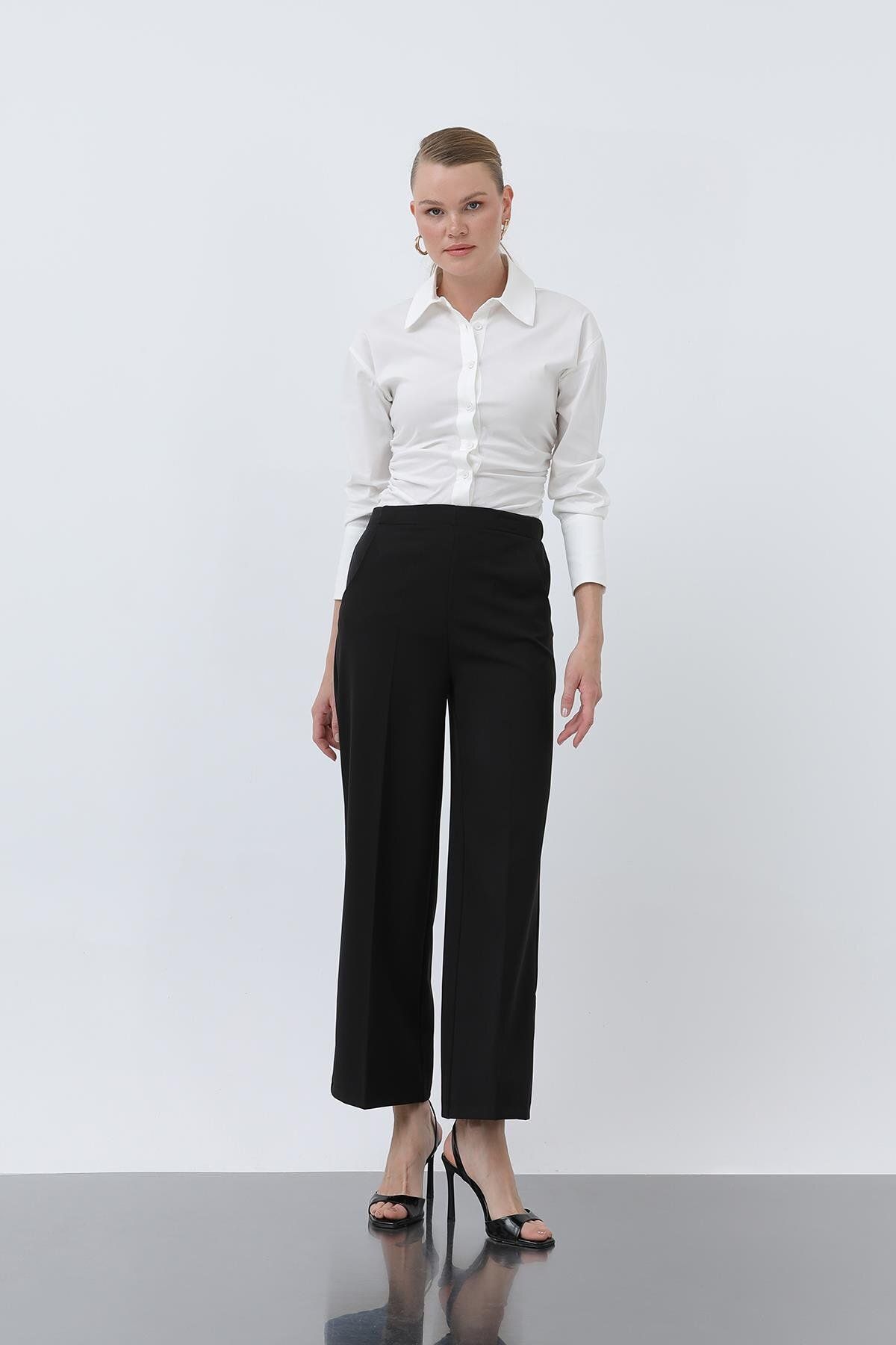Puane Kadın Düz Kesim Pantolon - 18243PNT - BLACK