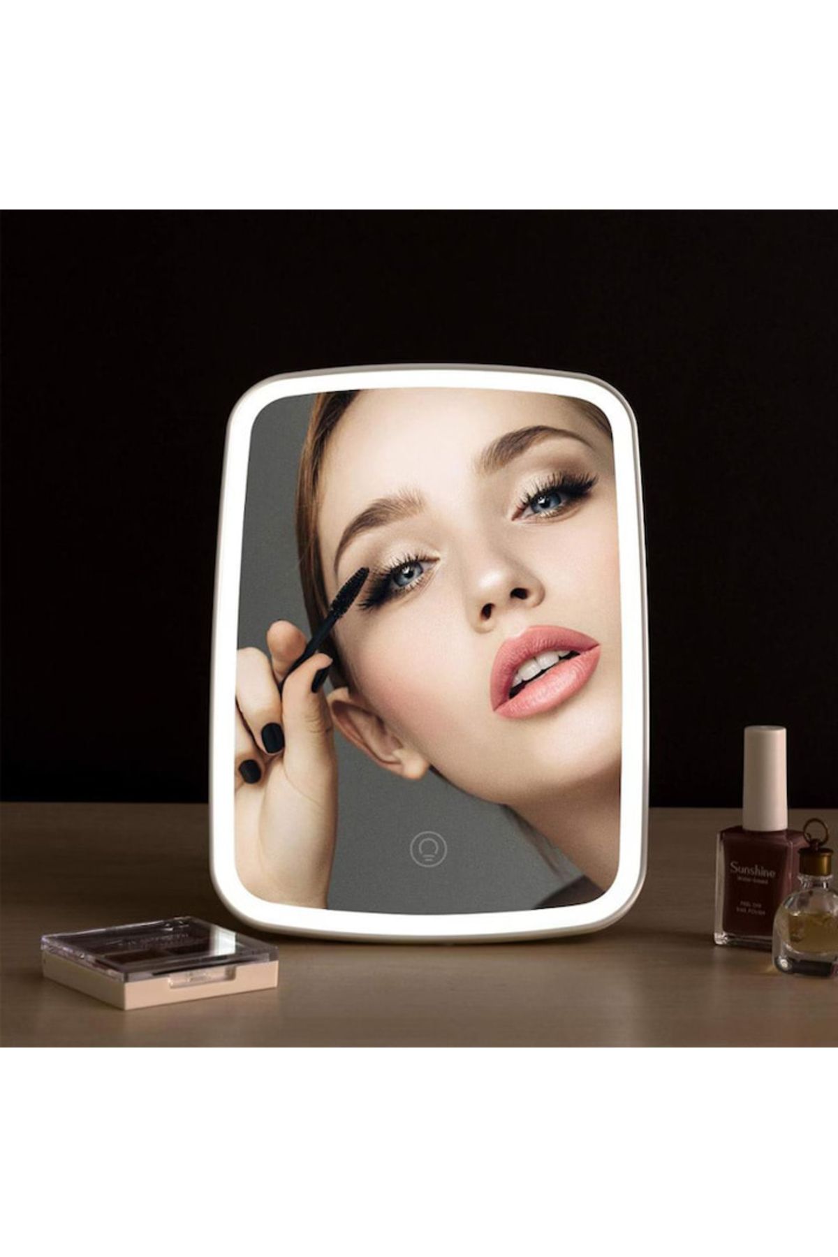 varioshop-VarioShop® makeup mirror, with built-in LED lighting, cold and warm light, slim design, 4