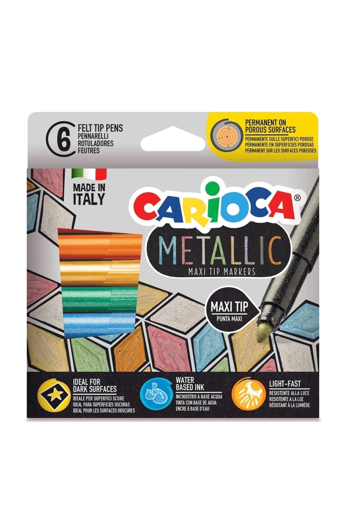 OurStyles Carioca Metalik Jumbo Keçeli Kalem 6'Lı