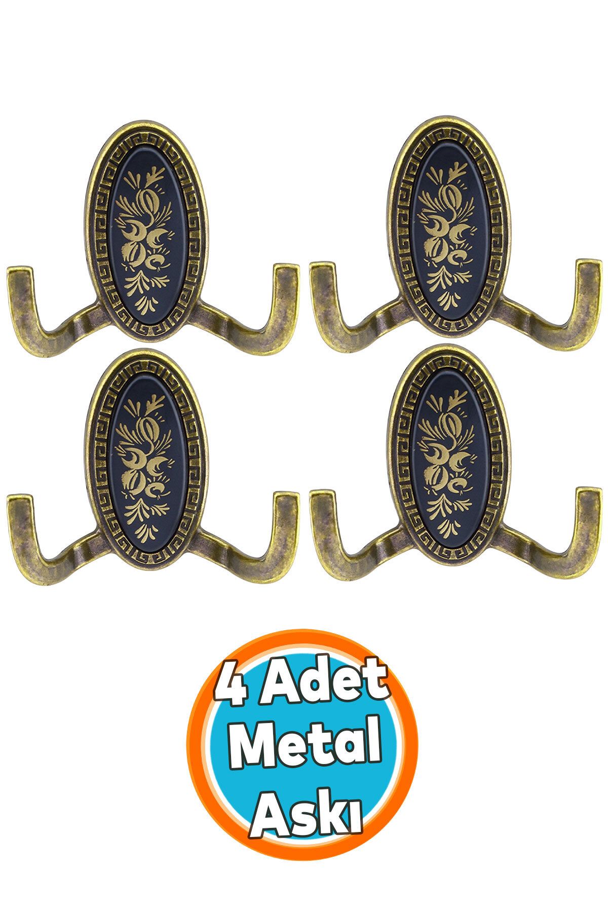 NZB Duvar Vestiyer Askısı Metal Dolap Elbise Havlu Askılığı Antik Sarı Askı Askılık 4 Adet