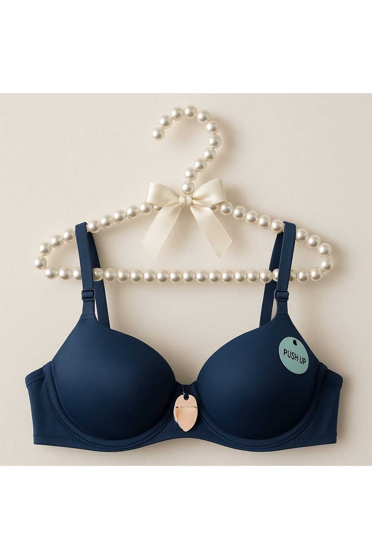 gigigiyim Koyu Mavi Push Up B Cup Destekli Sütyen