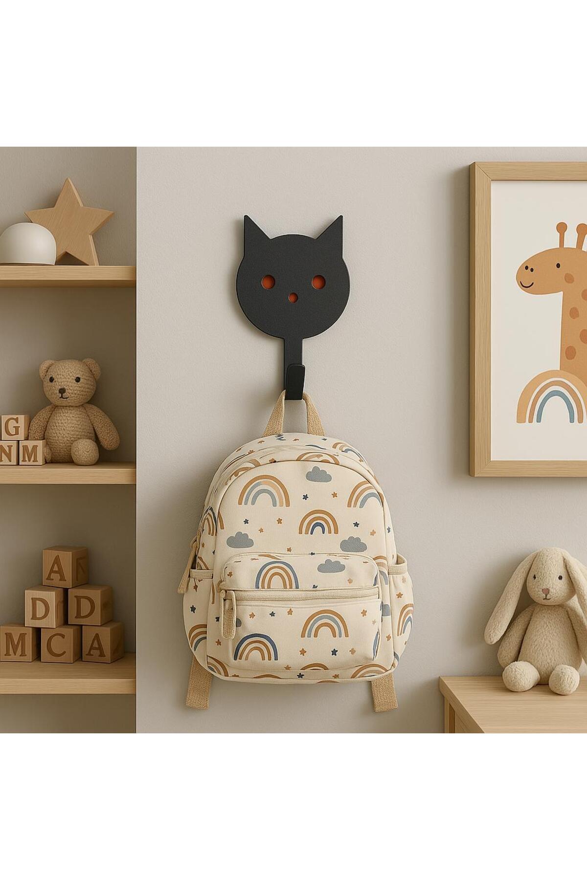 Alper Banyo Kedi Figürlü Dekoratif Yapışkan Askılık – Çocuk Odası İçin Sevimli ve Pratik Çözüm