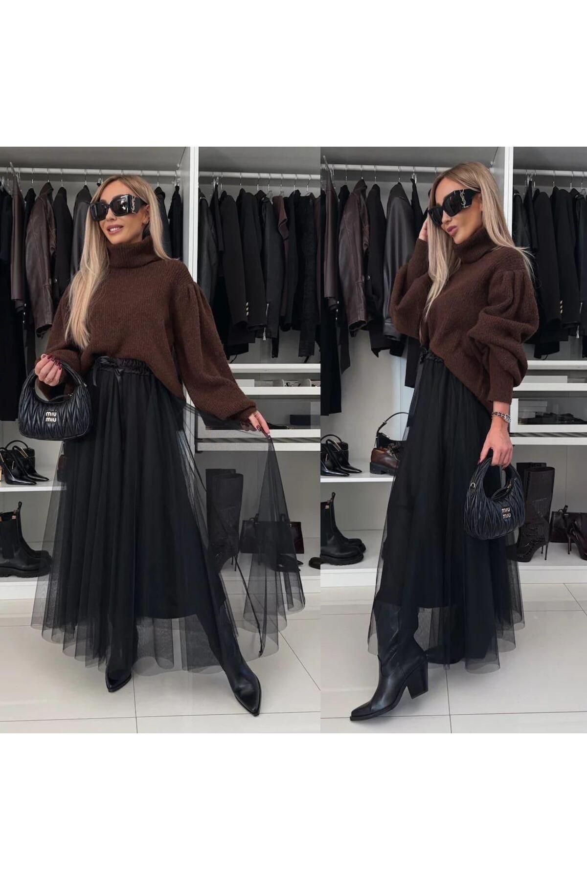 QBZ PİLELİ KLOŞ TÜL ETEK ASTARLI