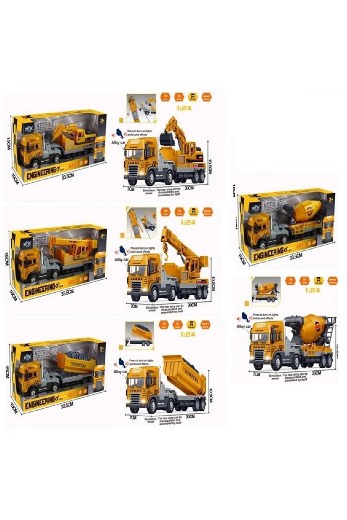 DENİZBİLİŞİM Klx800-241-42-43-244 Işikli Müzikli 1:24 İş Makina