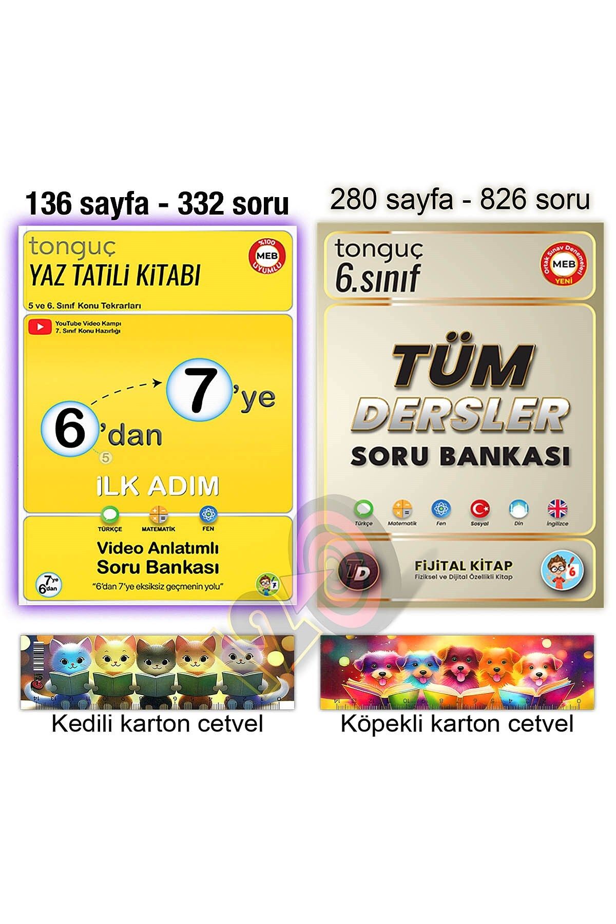 Tonguç Yayınları 6'dan 7'ye Hazırlık Yaz Tatili Kitabı 6. Sınıf Tüm Dersler Soru Bankası