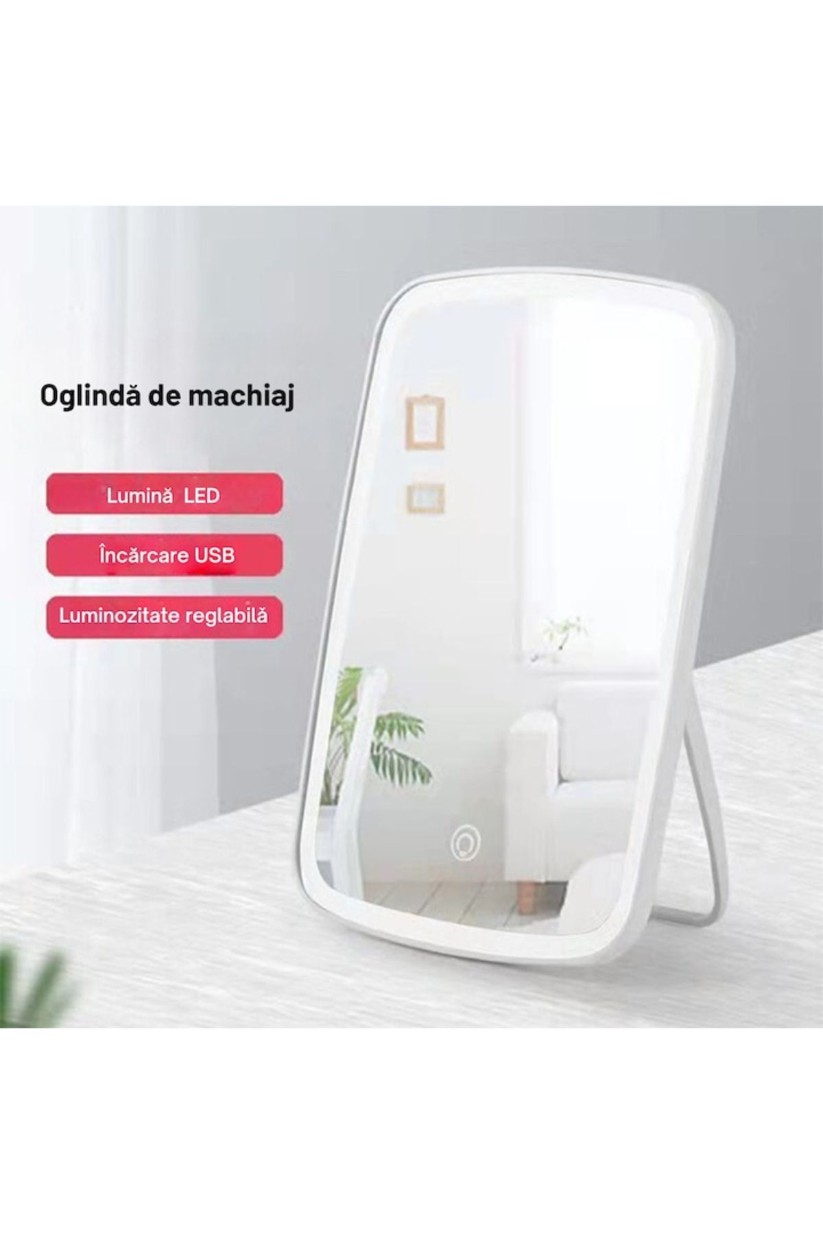varioshop-VarioShop® makeup mirror, with built-in LED lighting, cold and warm light, slim design, 3