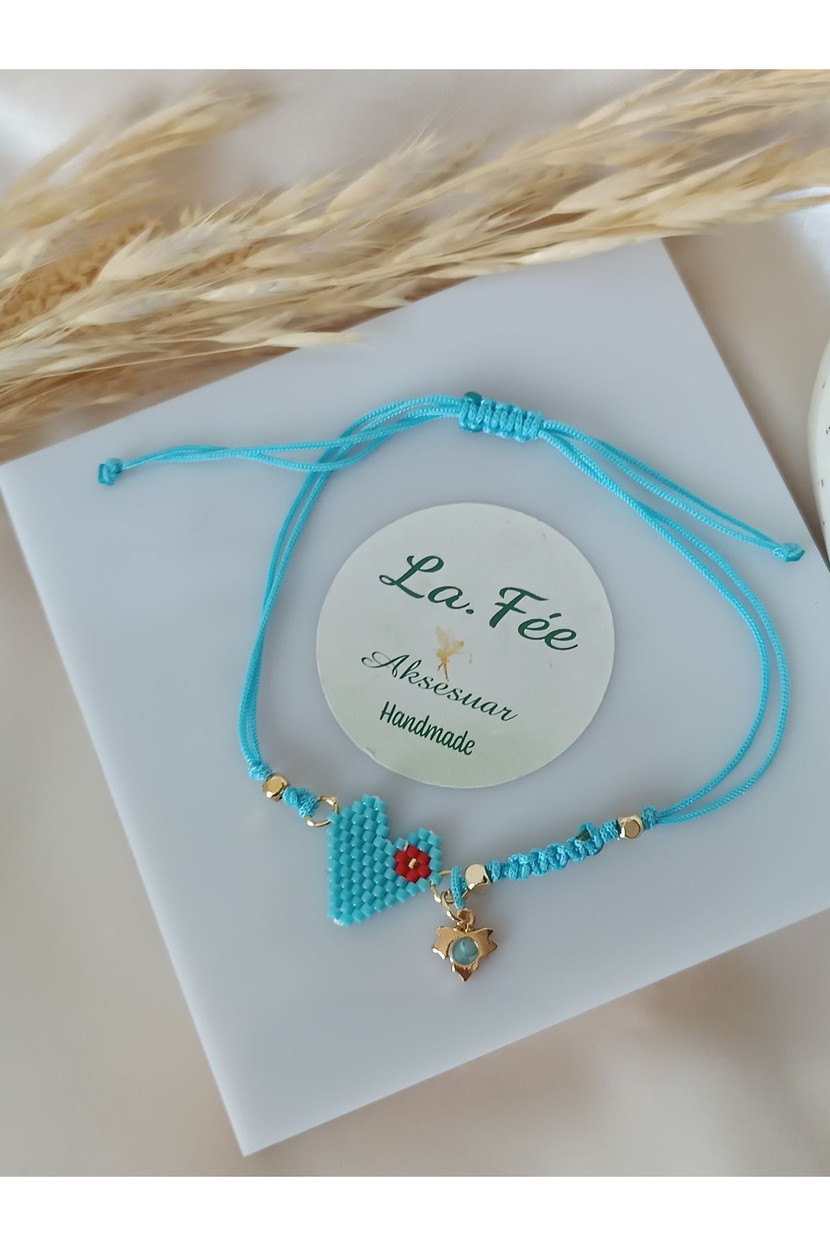 La fee aksesuar Miyuki halhal kalp elde örme halhal