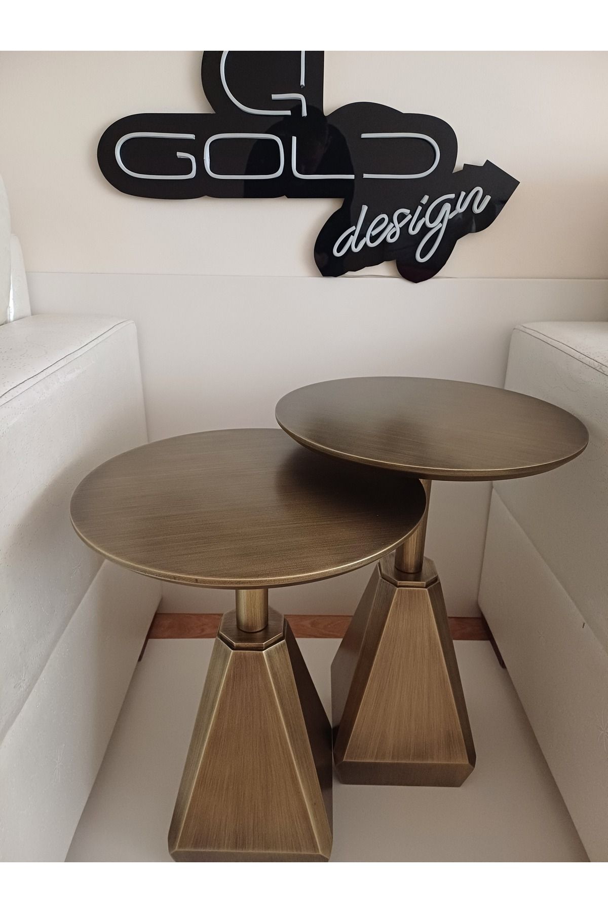 Gold Design ZİRVE model ANTİK eskitme renk özel seri ikili yan sehpa zigon takım