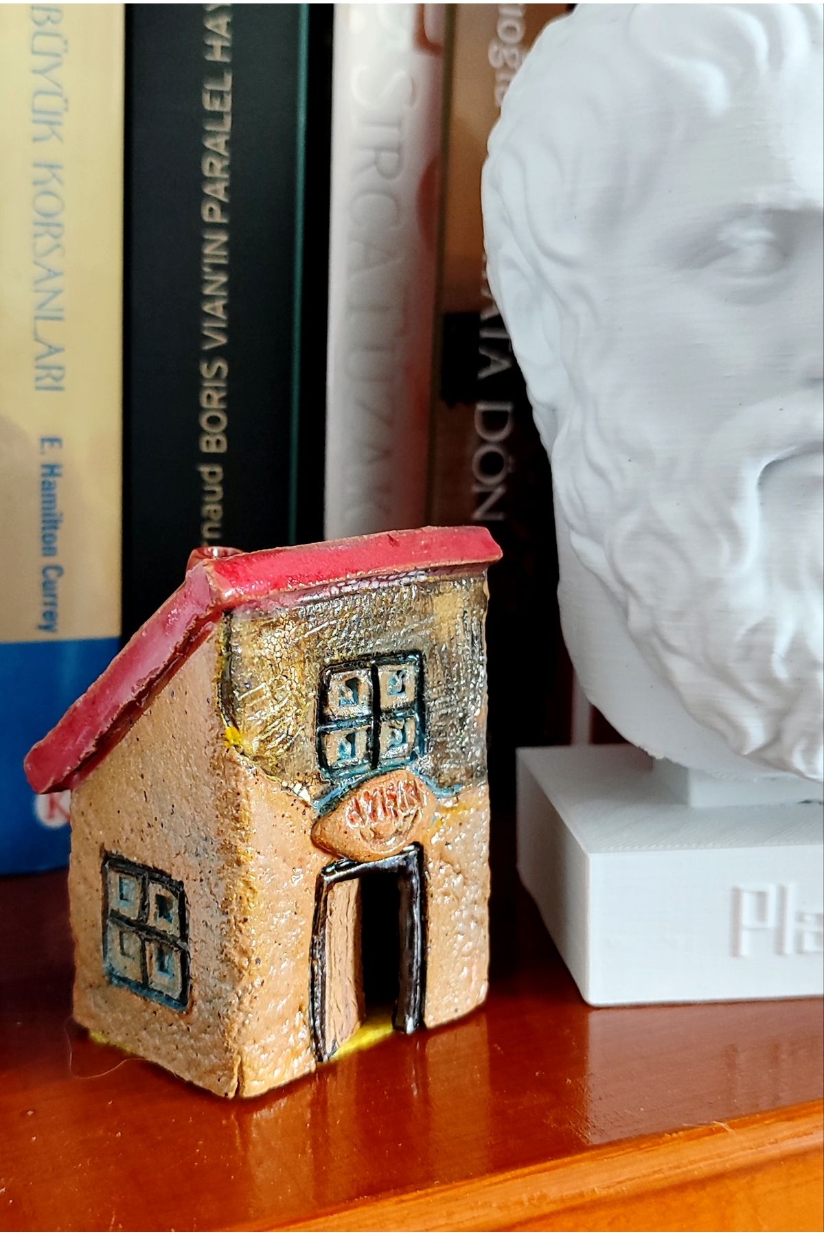 Home El İşi Hand Made Bohem Minyatür Seramik Ev 1 parça 7cm x 4cm