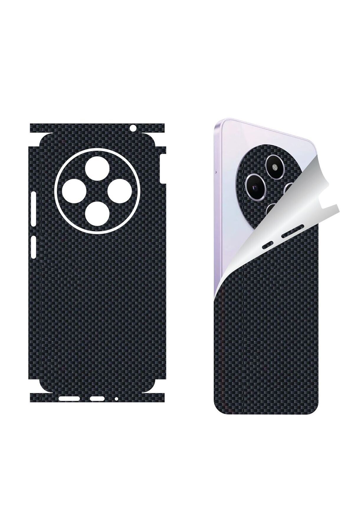 Bowie Xiaomi Mi 13 için uyumlu 360 full arka ve yan kaplama koruma sticker -Karbon