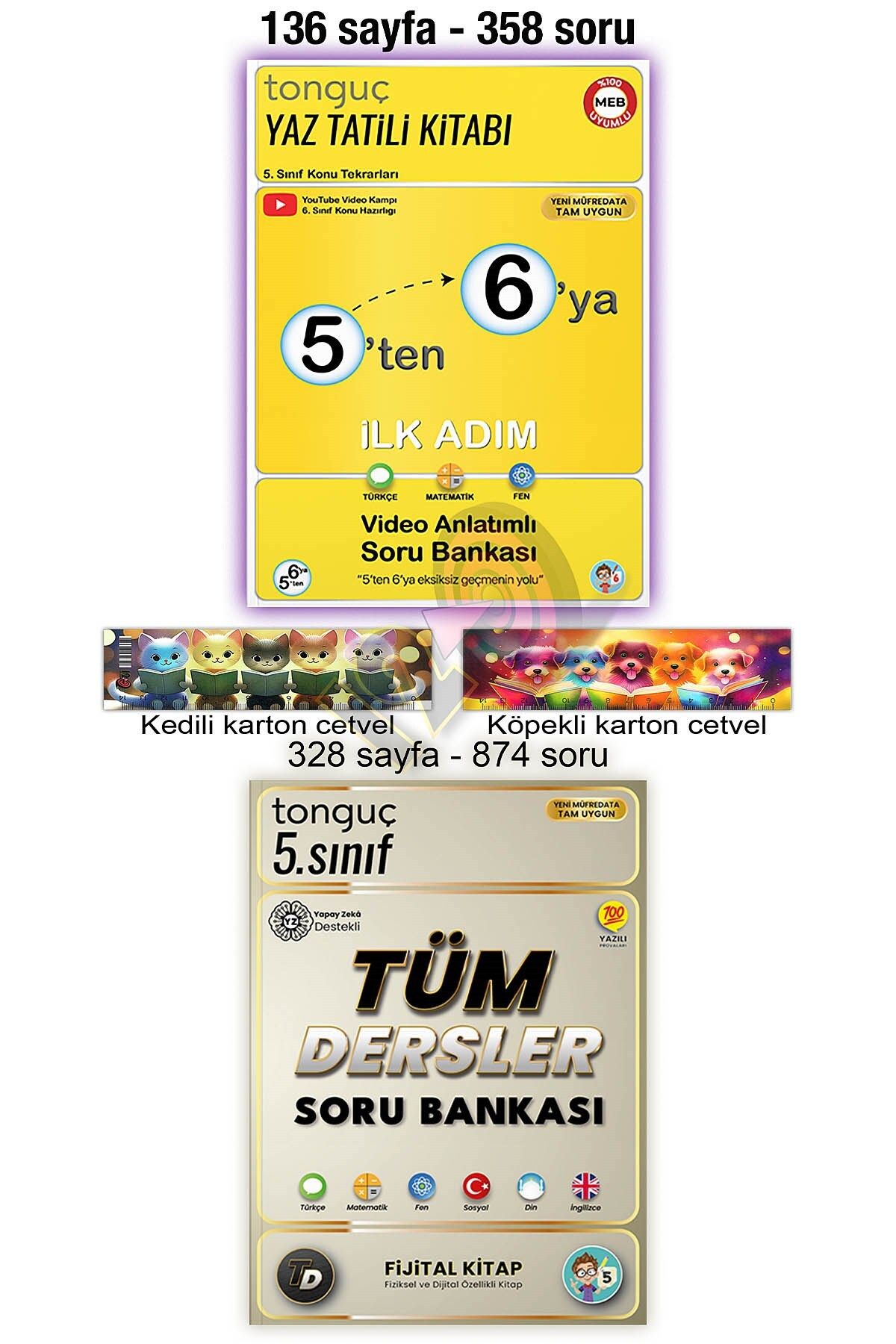Tonguç Yayınları 5'ten 6'ya Yaz Tatili Hazırlık 5. Sınıf Tüm Dersler Soru Bankası