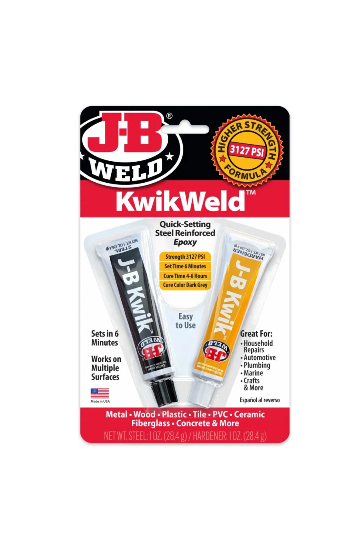 JB Weld Kwik Weld - Çiftli Etkili Güçlü - Metal - Ahşap - Plastik - Seramik Yapıştırıcısı