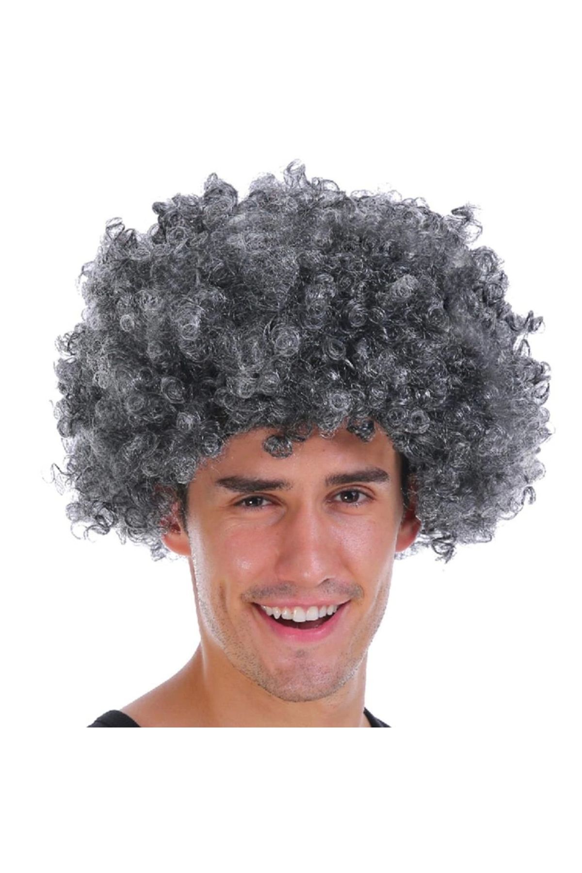 OurStyles Gri Renk Kabarık Bonus Peruk Afro Takma Saç - Tarz Tarz