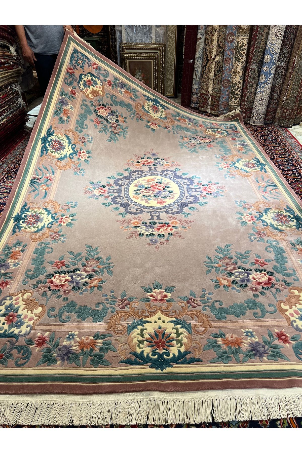 RD RAMAZAN DAĞ EL HALI SANATI El Dokuma Kabartmalı çin Halısı Birinci Sınıf Kalite Ebat 310x217