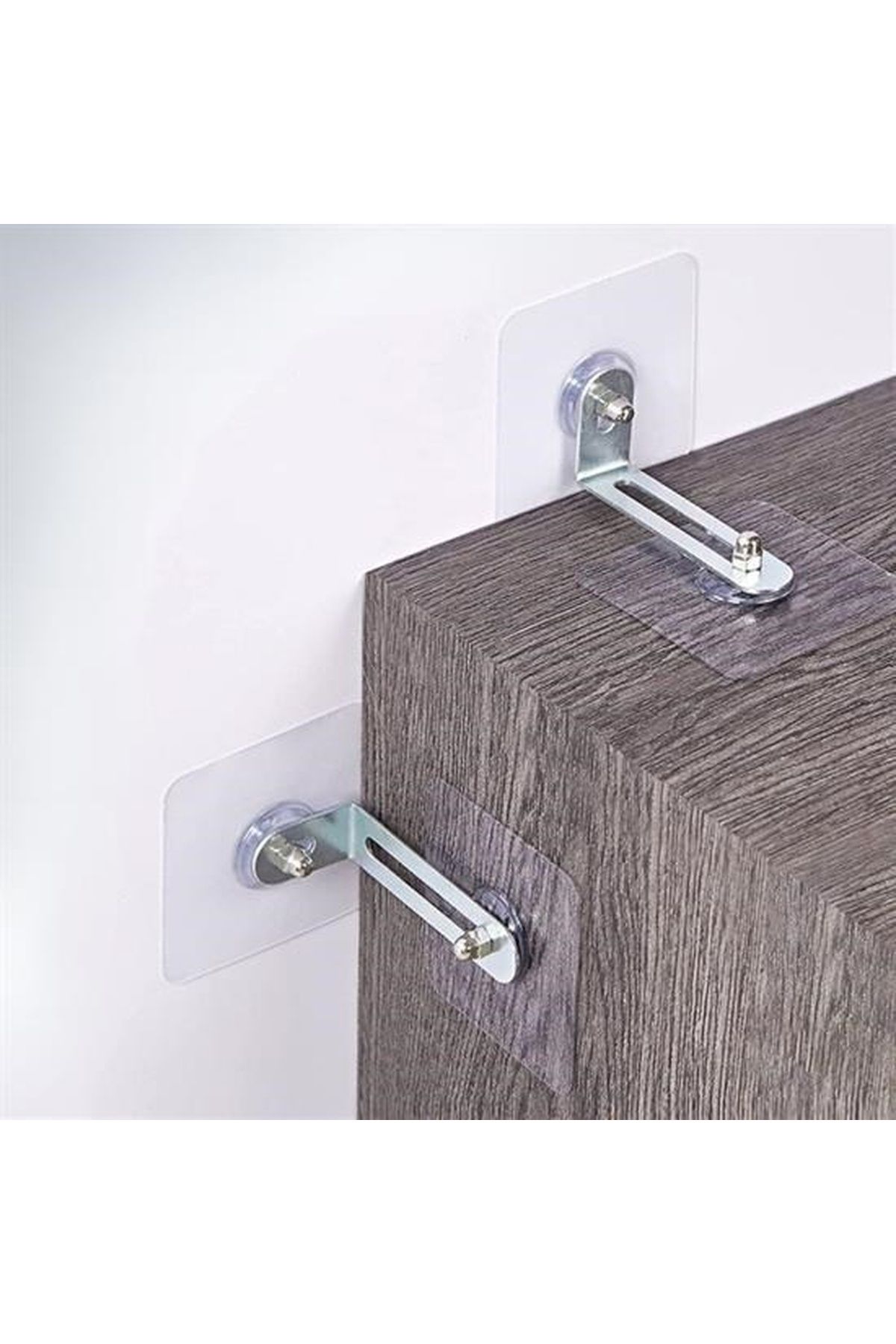 Defnestodio BUFFER® Deprem İçin Ultra Dayanıklı Çivisiz Duvarı Delmeden Ayarlanabilir Eşya Sabitleyici Aparat