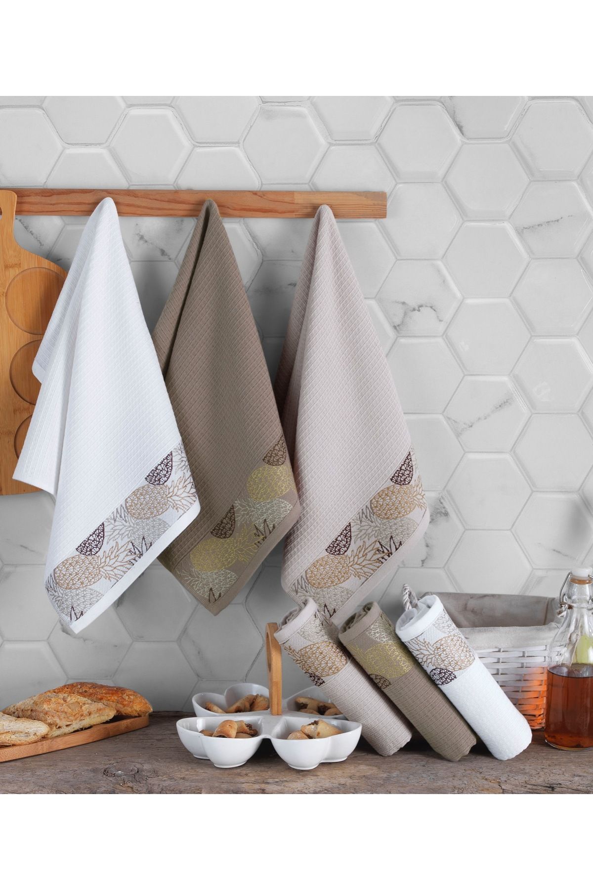 d'niss home touch of nature in your home 40*60 %100 Pamuk 6'lı Mutfak Havlusu