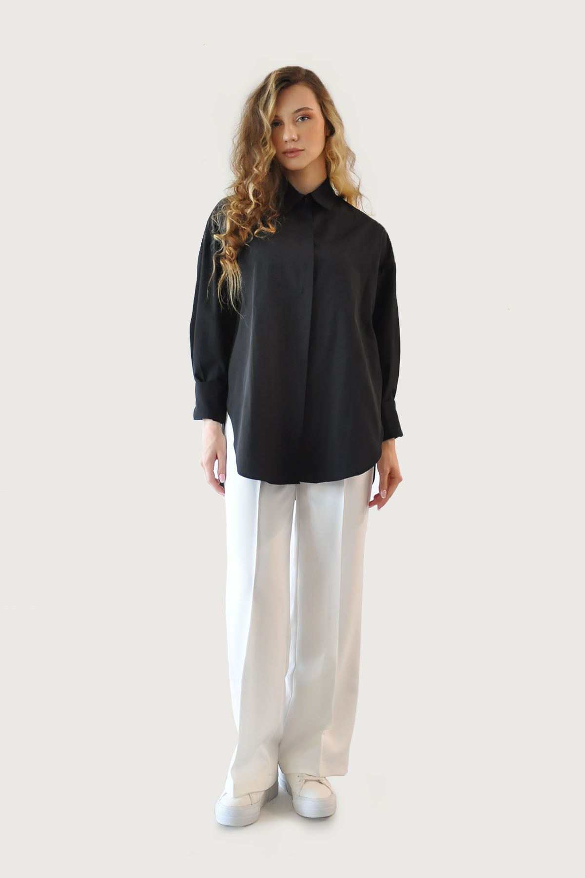 Rukayyel Basic Poplin Gömlek - Siyah