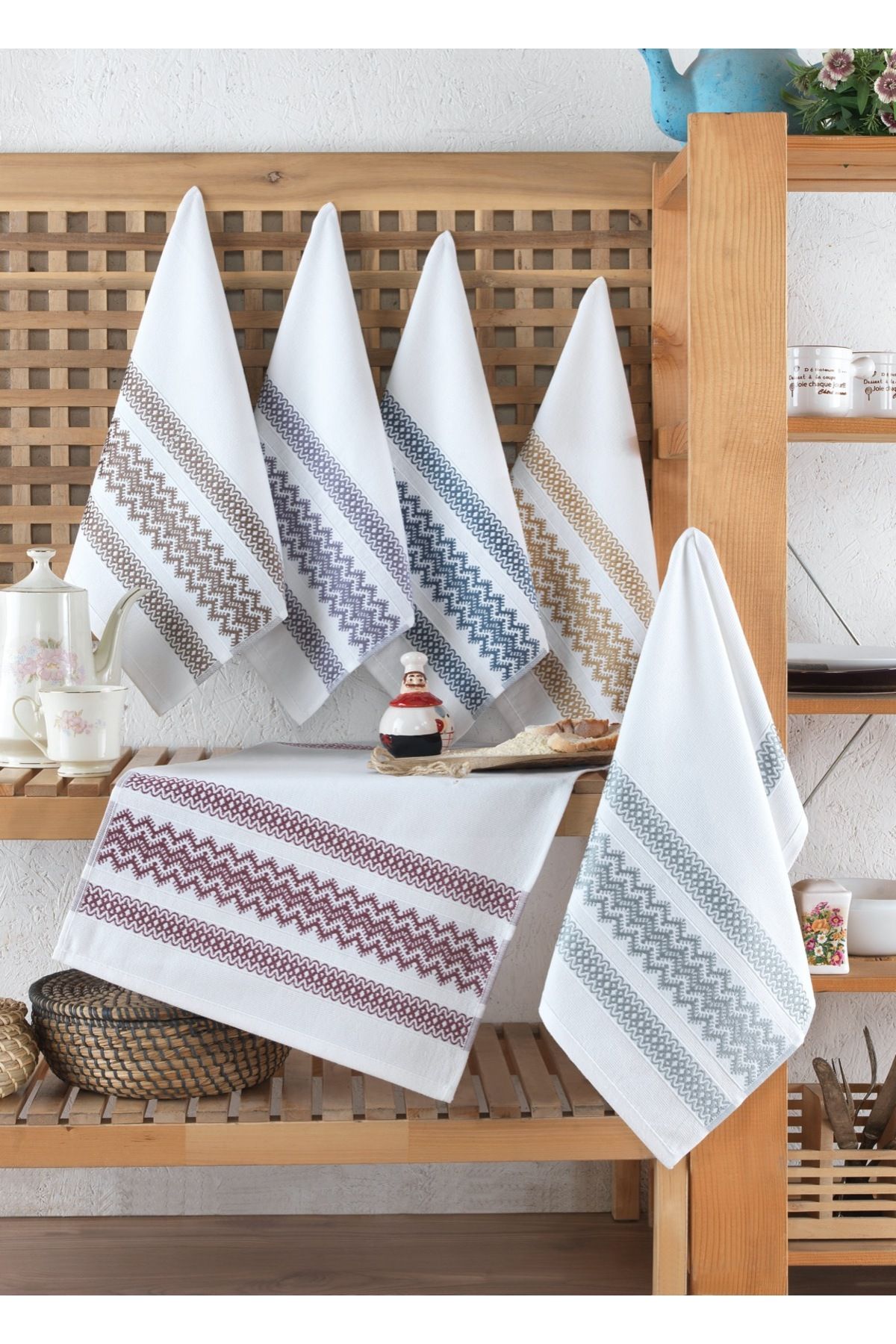 d'niss home touch of nature in your home 40*60 %100 Pamuk 6'lı Mutfak Havlusu