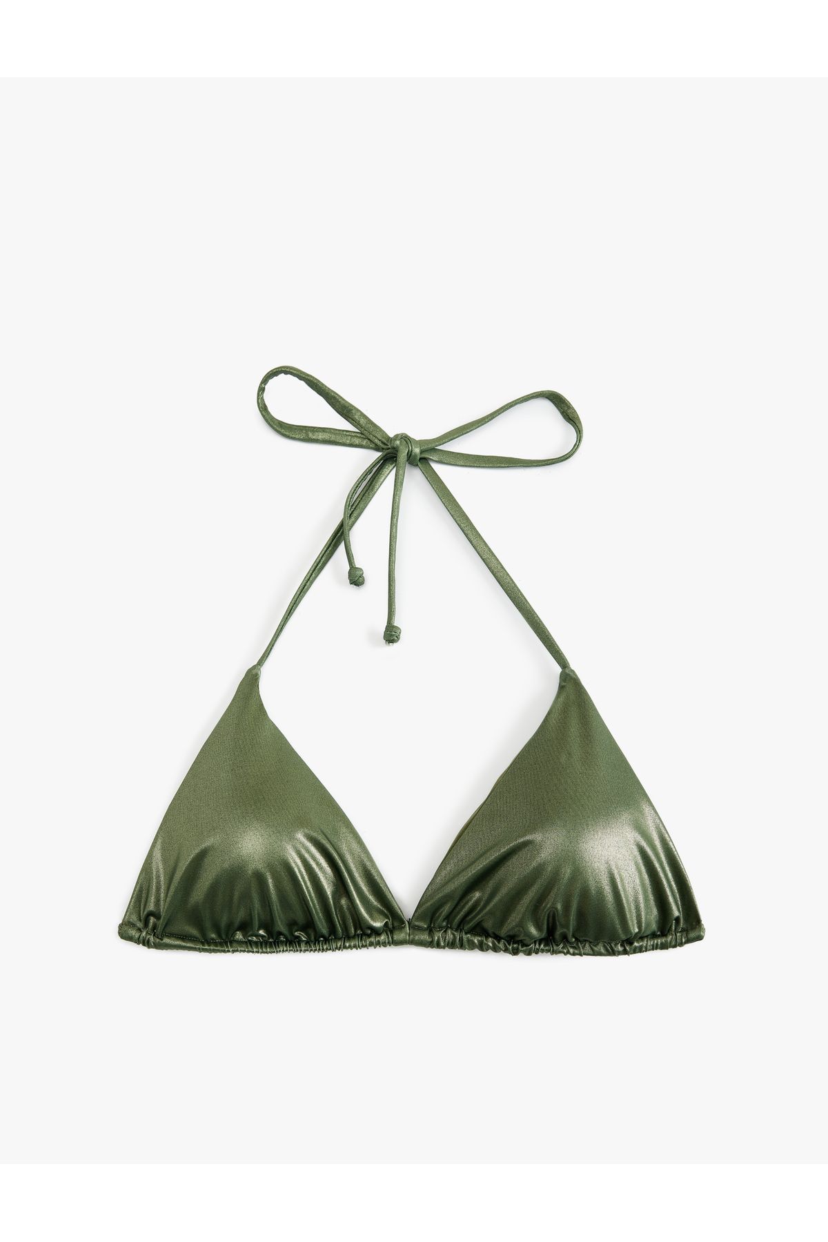 Koton İnce Askılı Parlak Üçgen Bikini Üstü